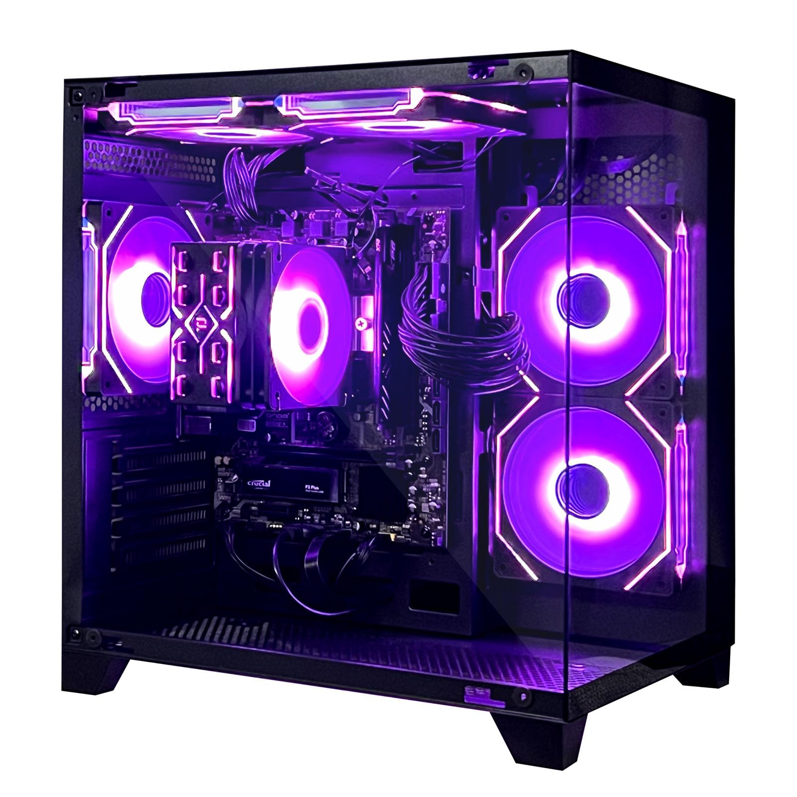 AEXPXO PC Desktop,AMD Ryzen 5 5600GT 3.6GHz,16GB DDR4 RAM 3200MHz,1TB NVME SSD,Supply WiFi/Bluetooth Support for Office, Light Entertainment, Video Editing Black