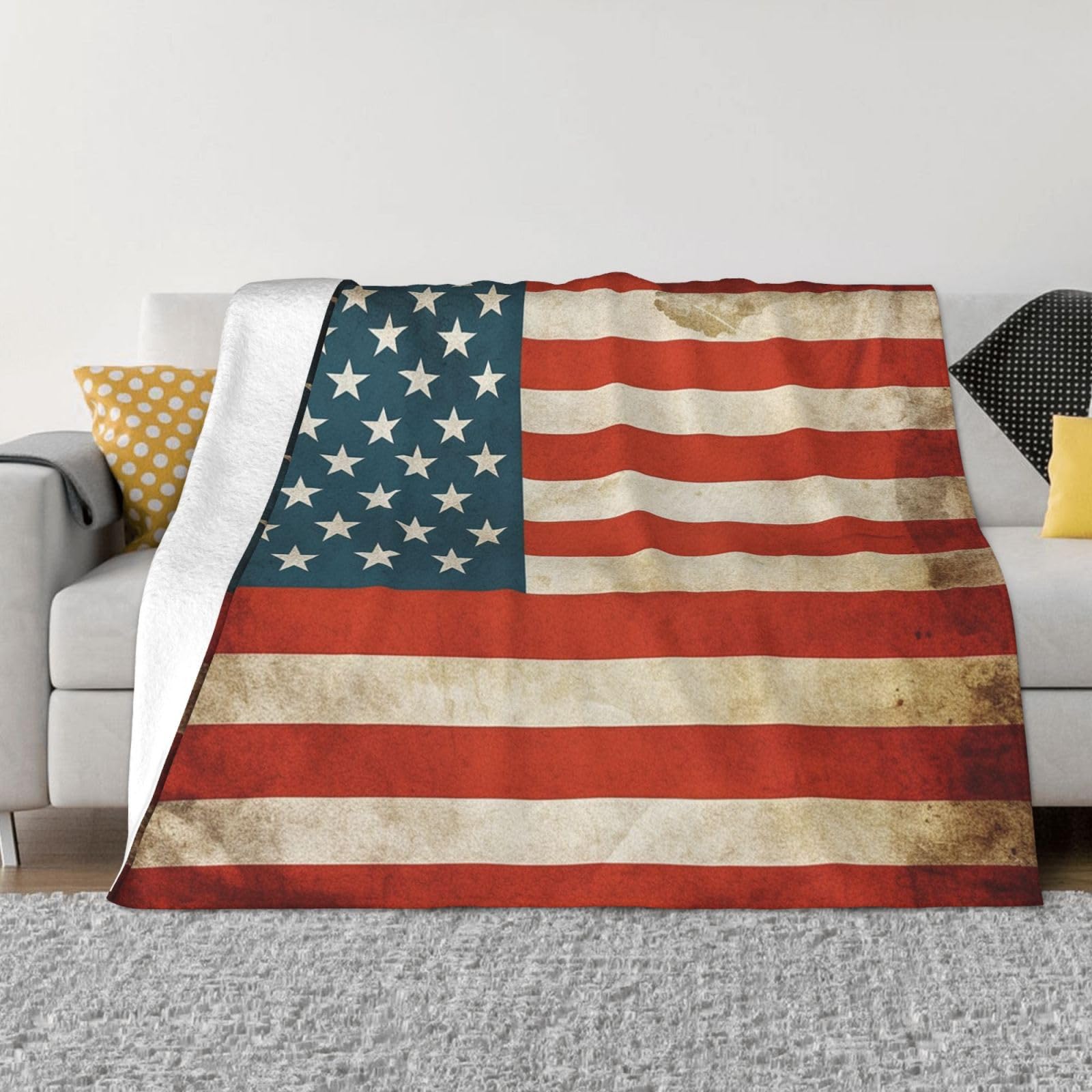 Couverture microfibre USA pour des soirées cocooning au salon