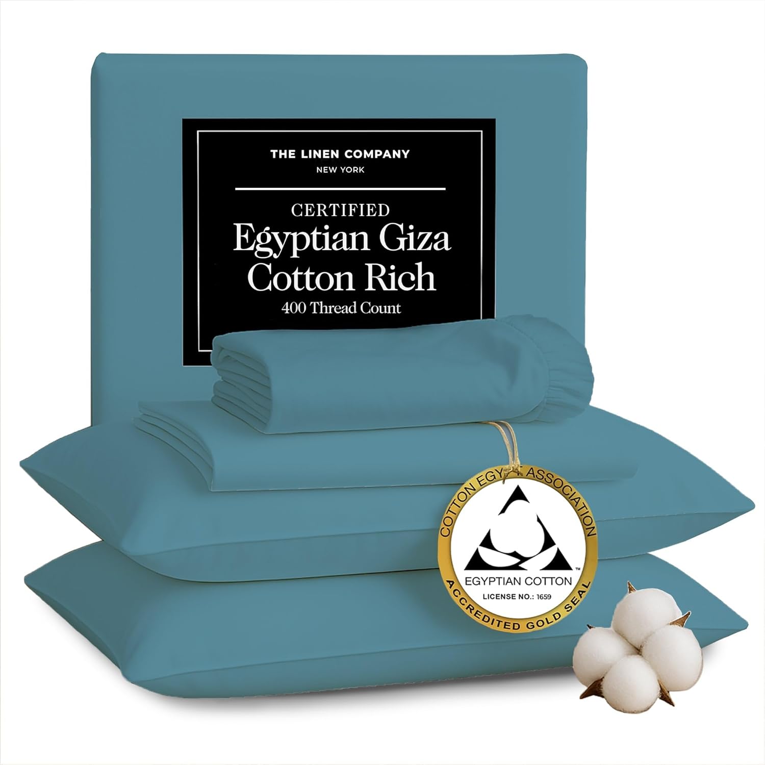 Certified Egyptian Cotton Sheets Optimally Blended with Long Staple Cotton - Split King Sheets Sets for Adjustable Bed - Silky-Soft Luxury Sateen Sheets - Wrinkle-Resistant, Skin Friendly & Breathable