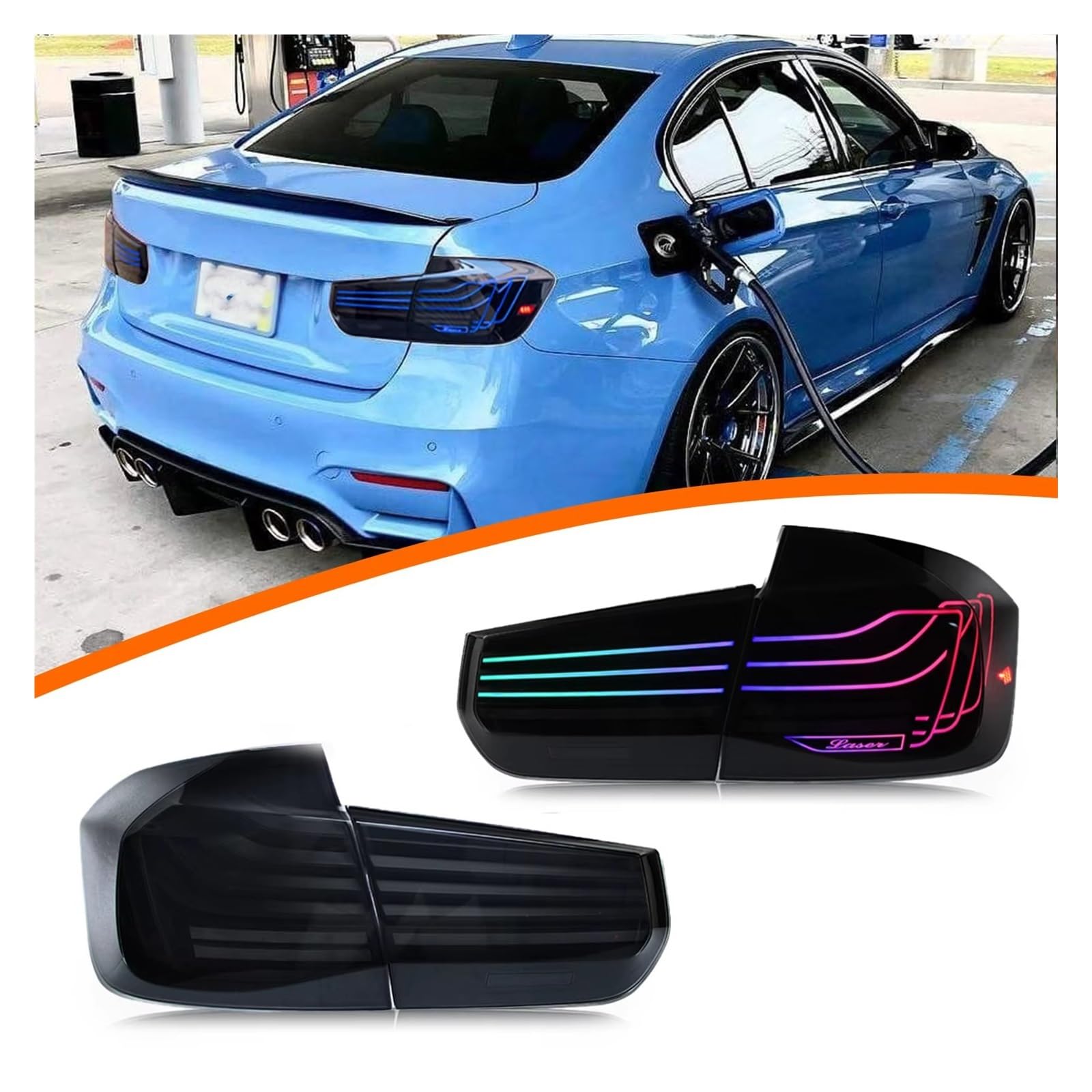 Faros traseros Para Serie 3 13-18 CLS(RGB) luces traseras con control remoto conjunto de luz trasera pieza automóvil, lámpara advertencia freno, LED para coche Luces traseras