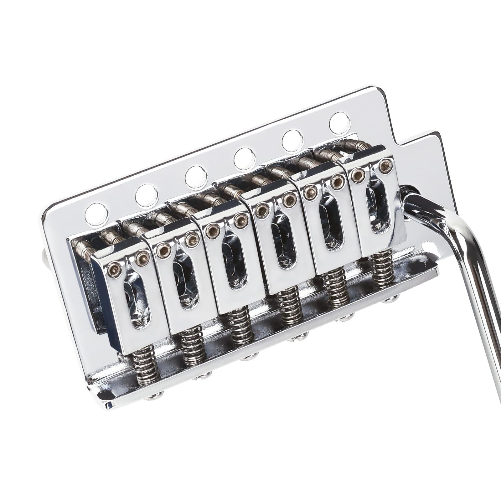 Banworks 6-String Tremolo Bridge System 52.5mm (2 1/16") String Space with Modern Saddles Tremolo Arm and Zinc Block for Strat ST Squier Style Electric Guitars JT/CYXT-01 Chrome - Image 4
