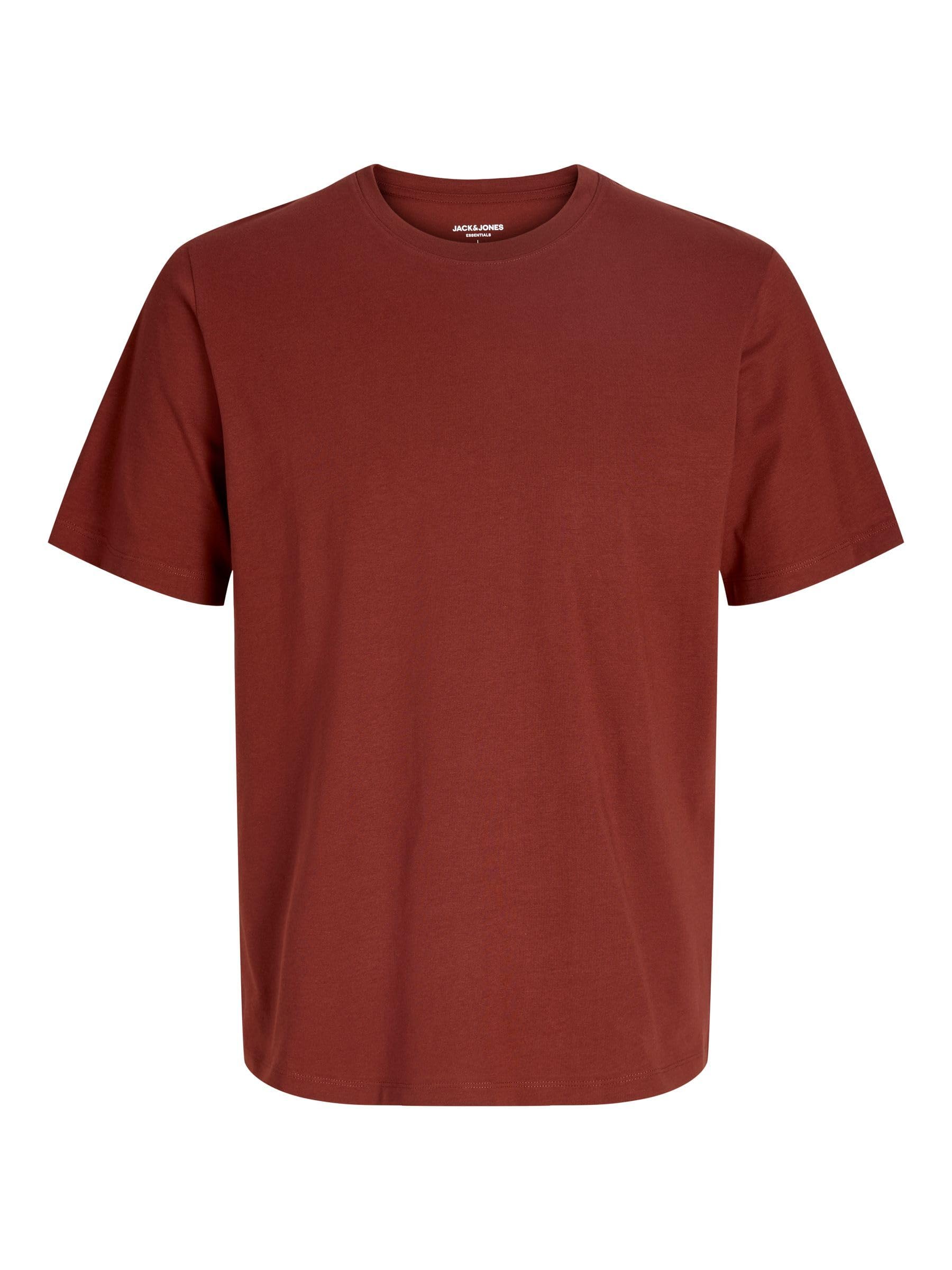 JACK & JONES Herren Jjeorganic Basic Tee Ss O-Neck Noos T-Shirt, Fired Brick, XXL