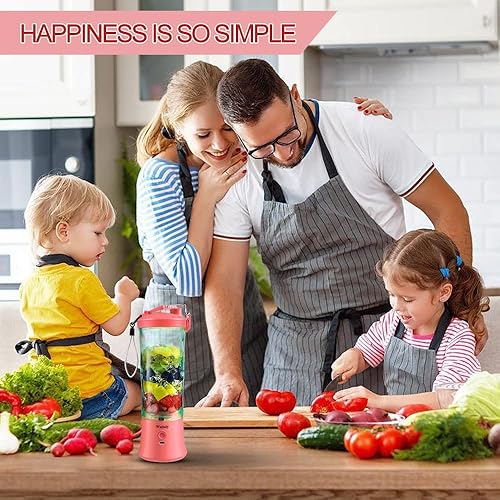 Miniatura 6 de Portable Blender 20 Oz, Personal Size Blender for Shakes and Smoothies with 6 Blades, Mini Small Smoothie Blender Bottles for Kitchen, Home, Travel