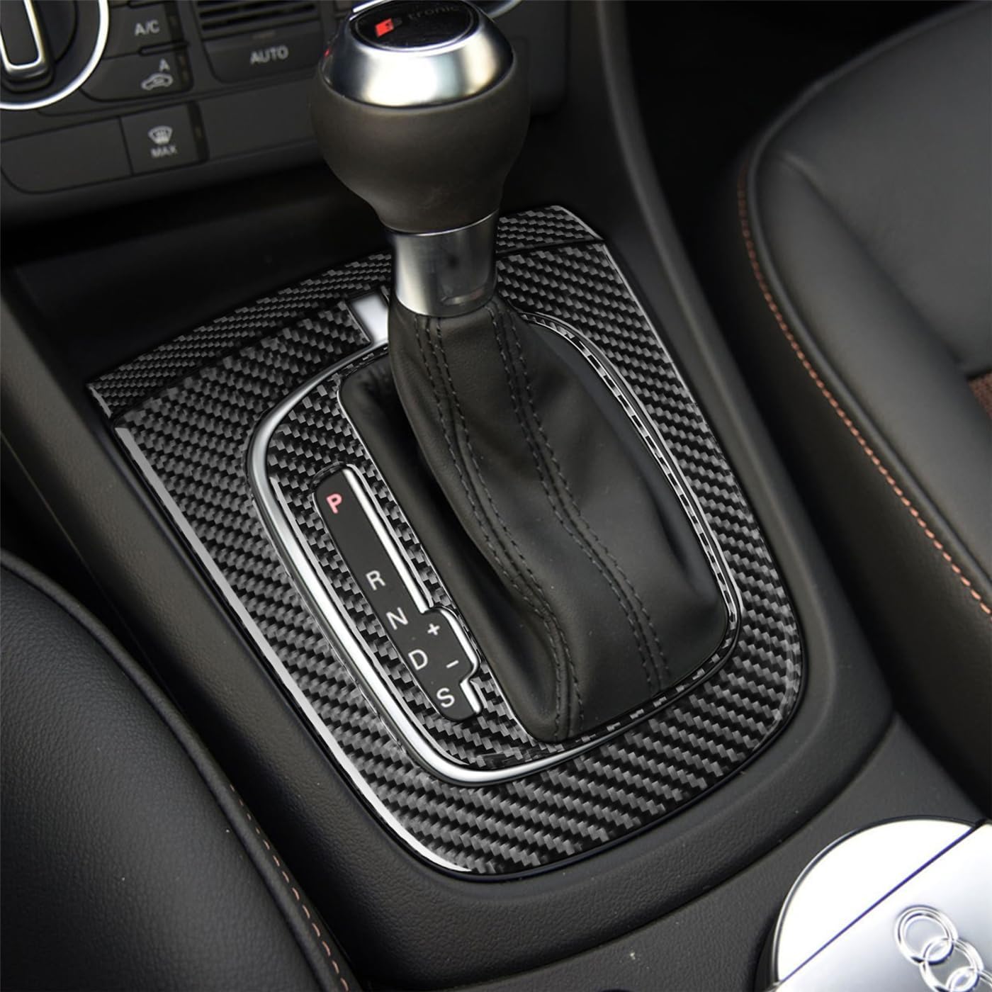 Q3 8U 2015-2018 Compatible with Car Interior Self Adhesive Dashboard Decal Carbon Fiber Black Sticker A46 (Gear Shift Kit)