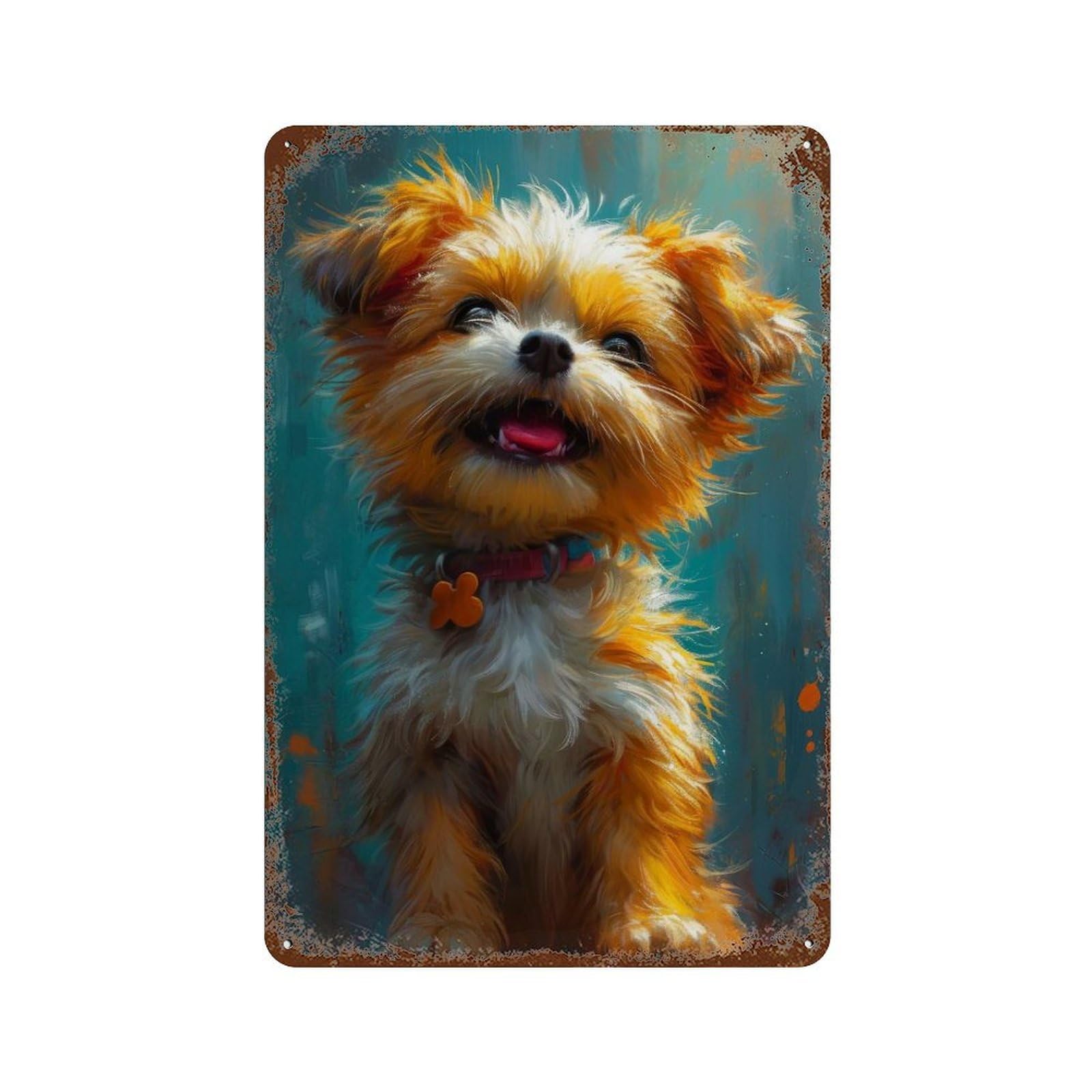 Dog Vintage Metal Tin Sign 11.8"x7.9", Ideal for Living Room, Hallway And Home Decor