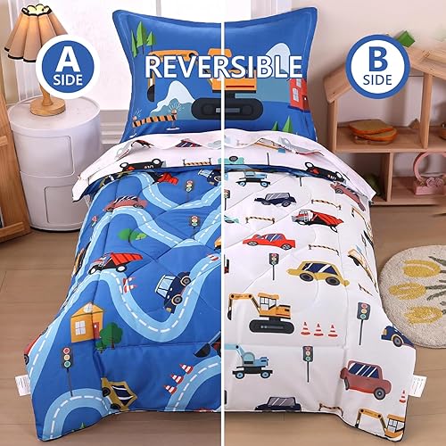 Vista 23 de Wowelife Juego de ropa de cama de unicornio para niñas pequeñas, juego de sábanas de 4 piezas para niños pequeños, juego de edredón rosa para niños