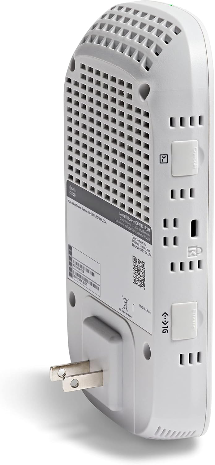 Cisco Business 151AXM Wi-Fi 6 2x2 Mesh Extender - Wall Outlet, 3-Year Hardware Protection (CBW151AXM-B-NA) | Requires Cisco Business 150AX Access Points : Electronics
