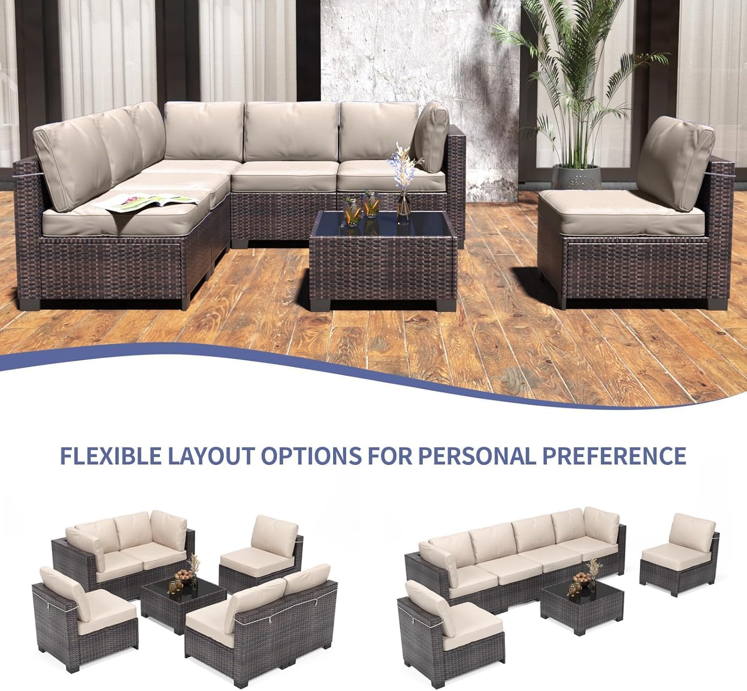 Transform Your Outdoor Space: 7-Piece PE Rattan Patio Furniture Set Review