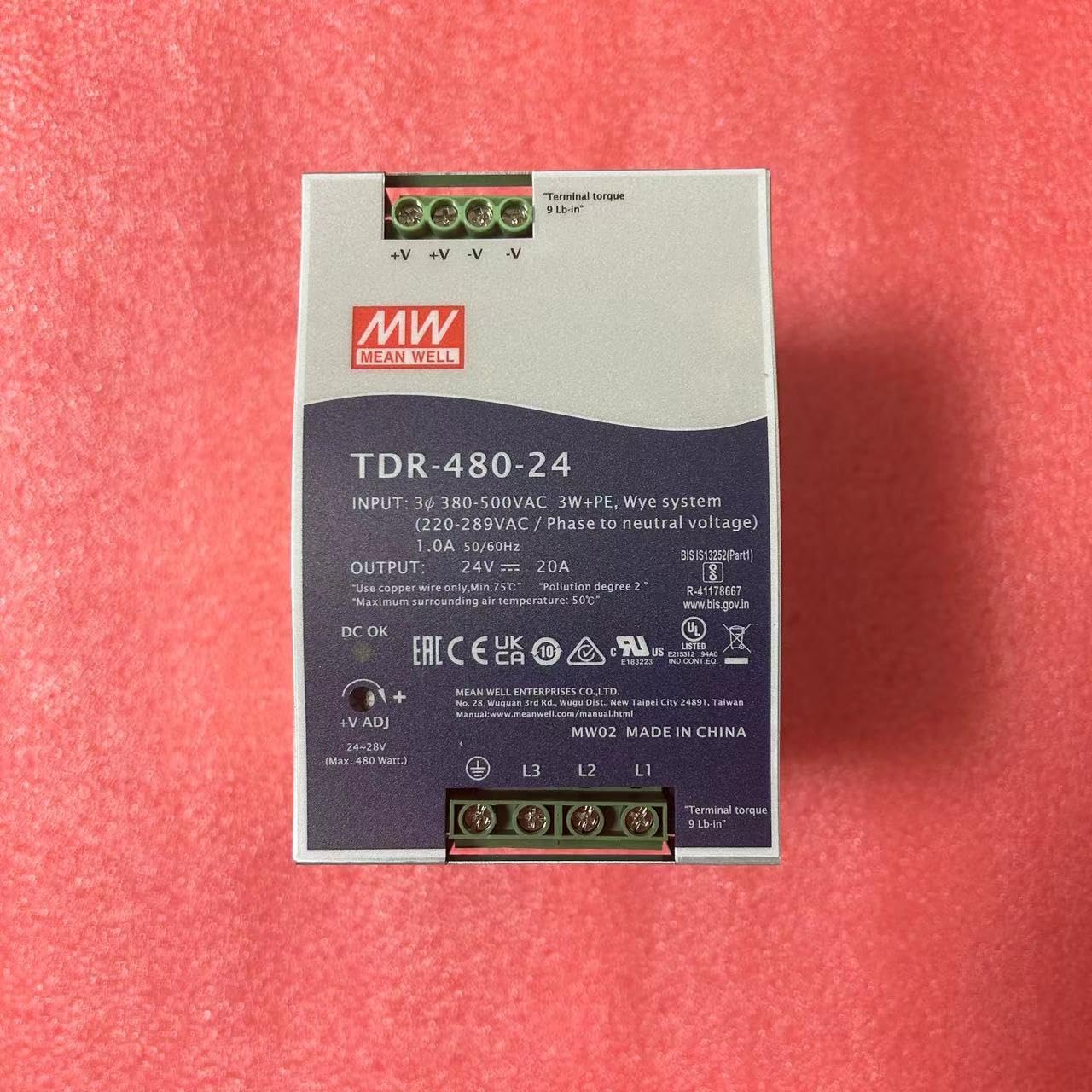 Mean Well TDR-480-48 480W Three Phase Industrial DIN Rail with PFC Function TDR-480 48V 10A