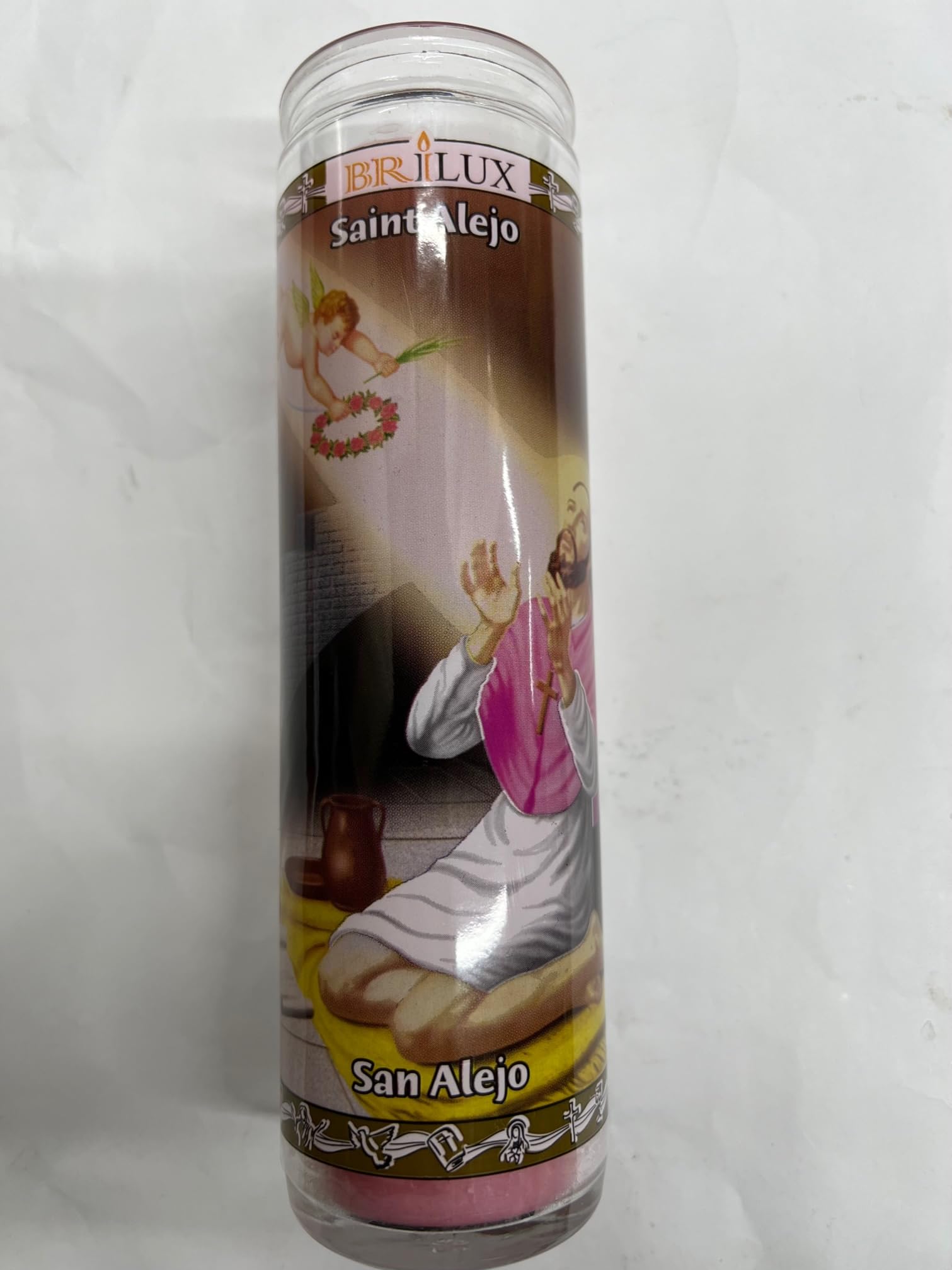 Amazon.com: Saint Alex (San Alejo) Unscented Pink Pillar Candle in