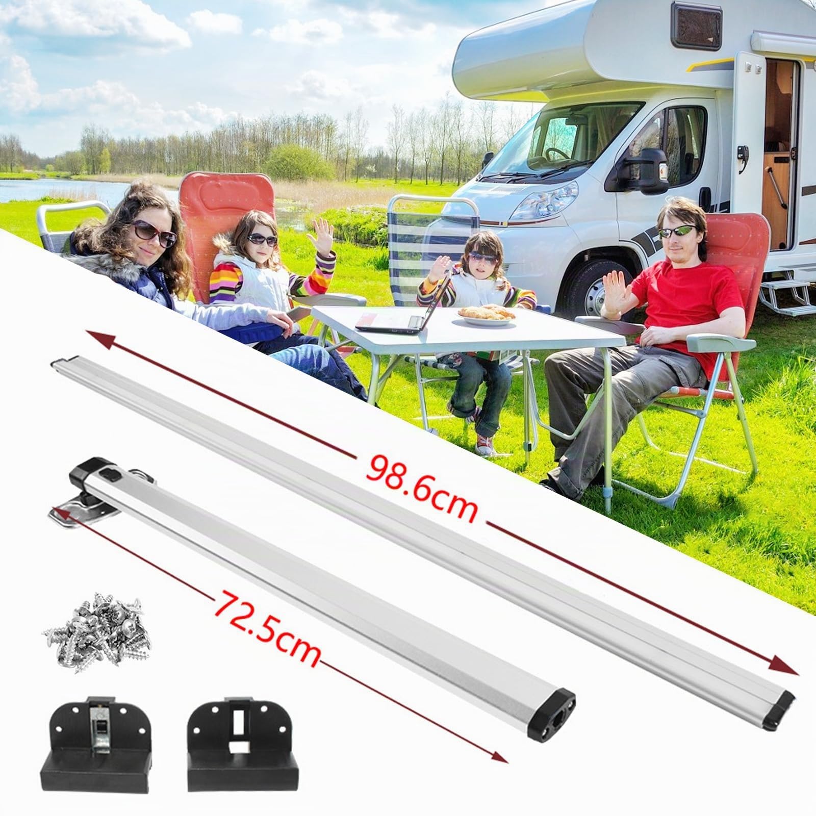 Pata De Mesa Extraíble Y Riel Deslizante para Yate De Autocaravana, Patas Plegables De 73 cm/28 Pulgadas, Rieles Guía De 100 cm/38 Pulgadas, Soporte De Base De Mesa para Autocaravana