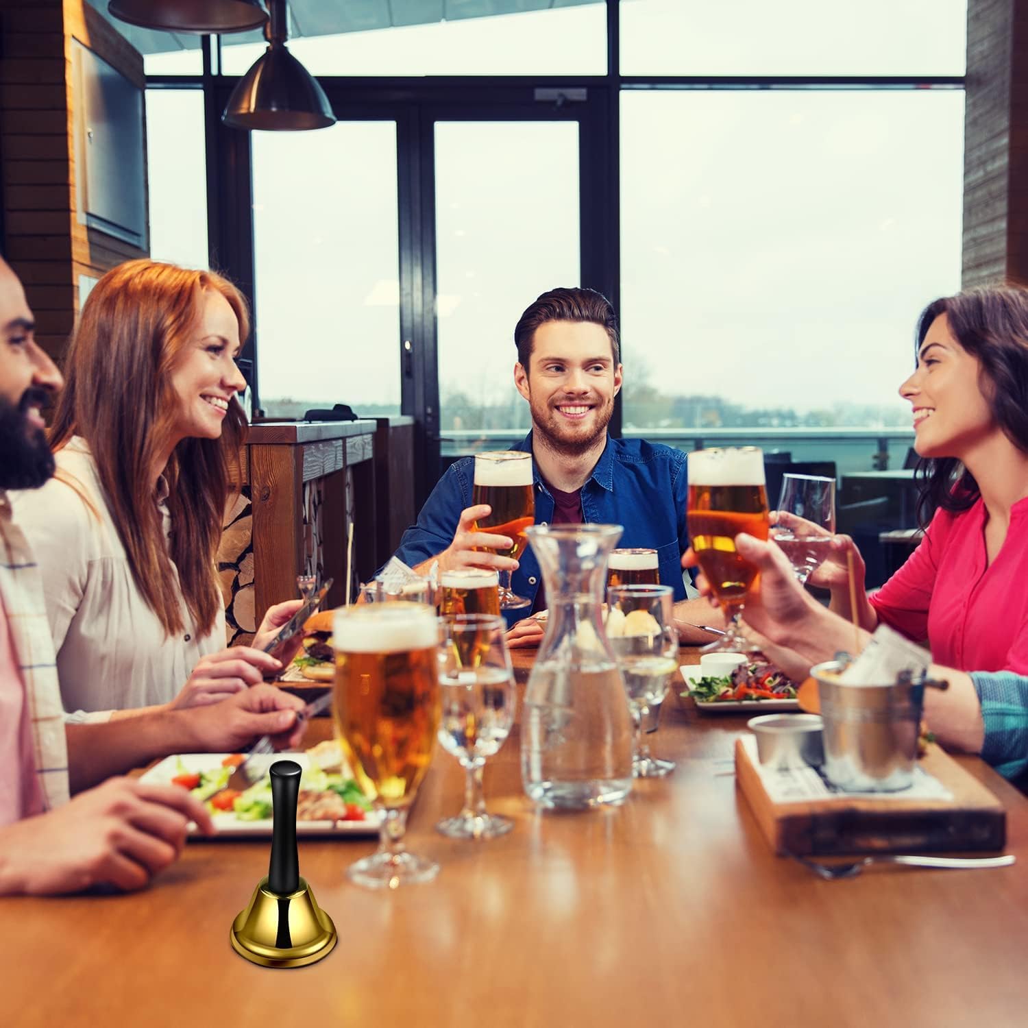 Campana de cena clásica - Campanas de mano para bodas, escuela, fiestas y Navidad 5