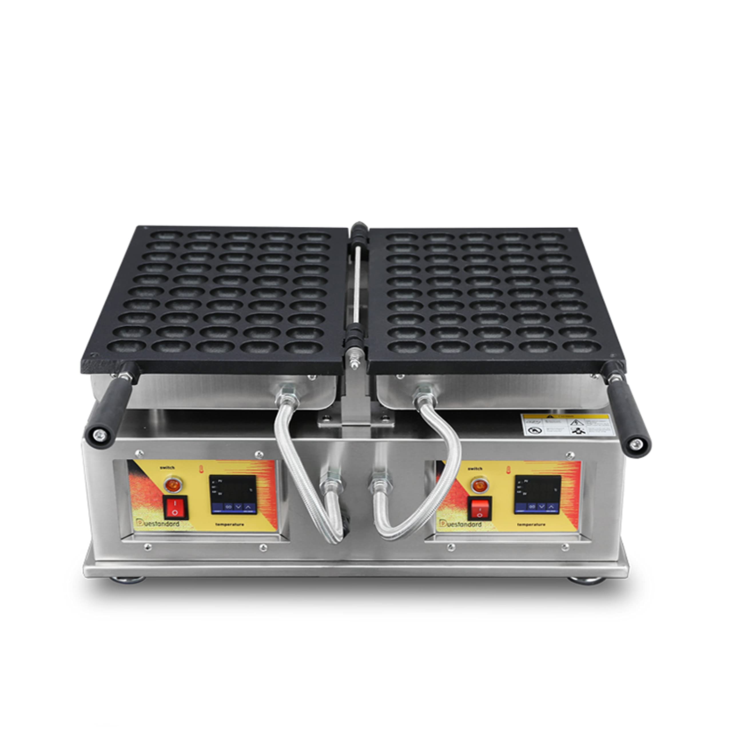 Commercial Electric Takoyaki Waffle Maker - Nonstick Cast Iron Pan for Japanese Taiyaki, Octopus Ball, and Egg Puffs - Mini Pancake Maker with Handle and 2000W Power - Baking Tools for 110V Outlets