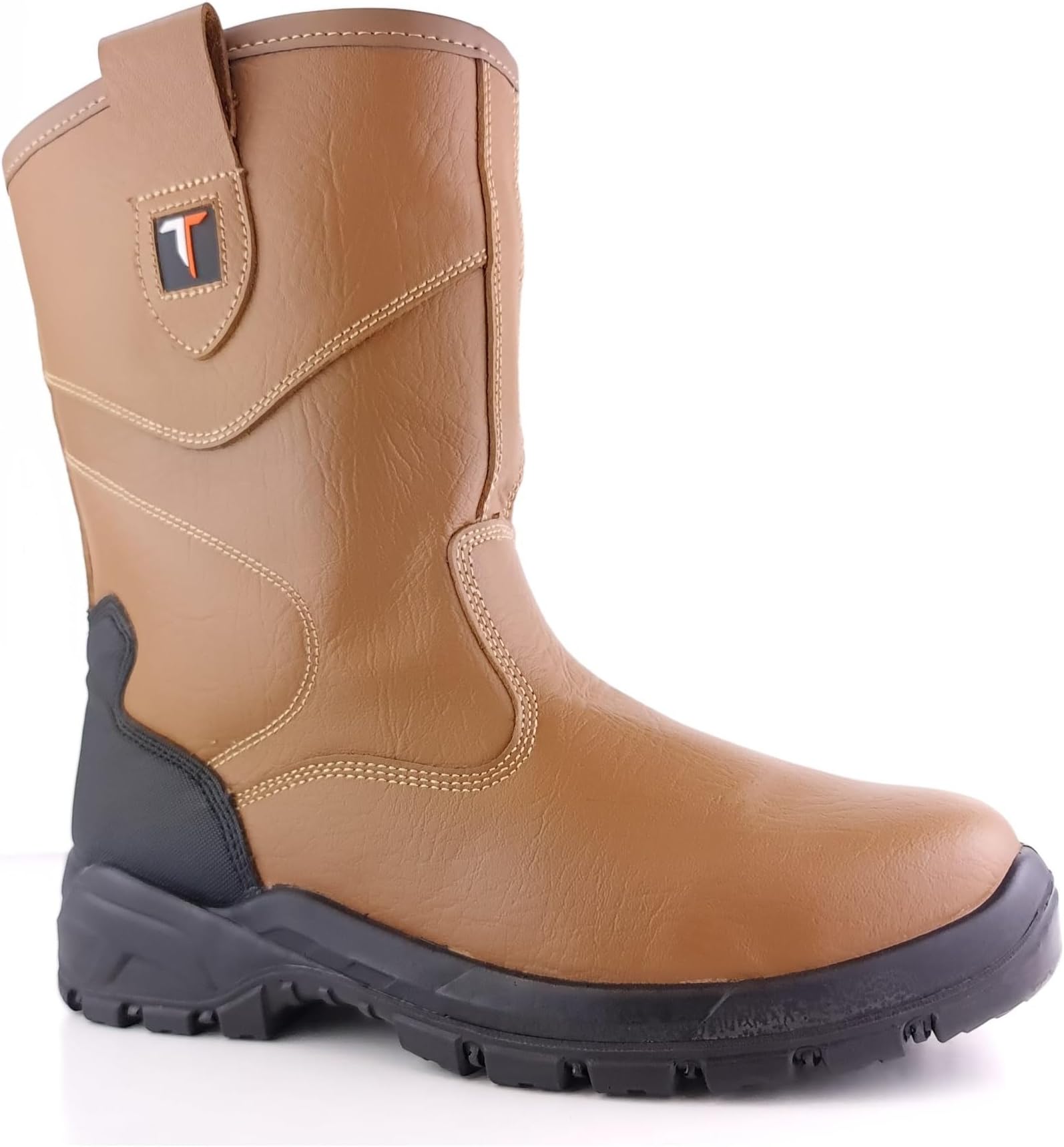 TUFFKING9050 S1P Mens Tan Fur Lined Steel Toe Cap Rigger Safety Boots Work Boot (4 UK)