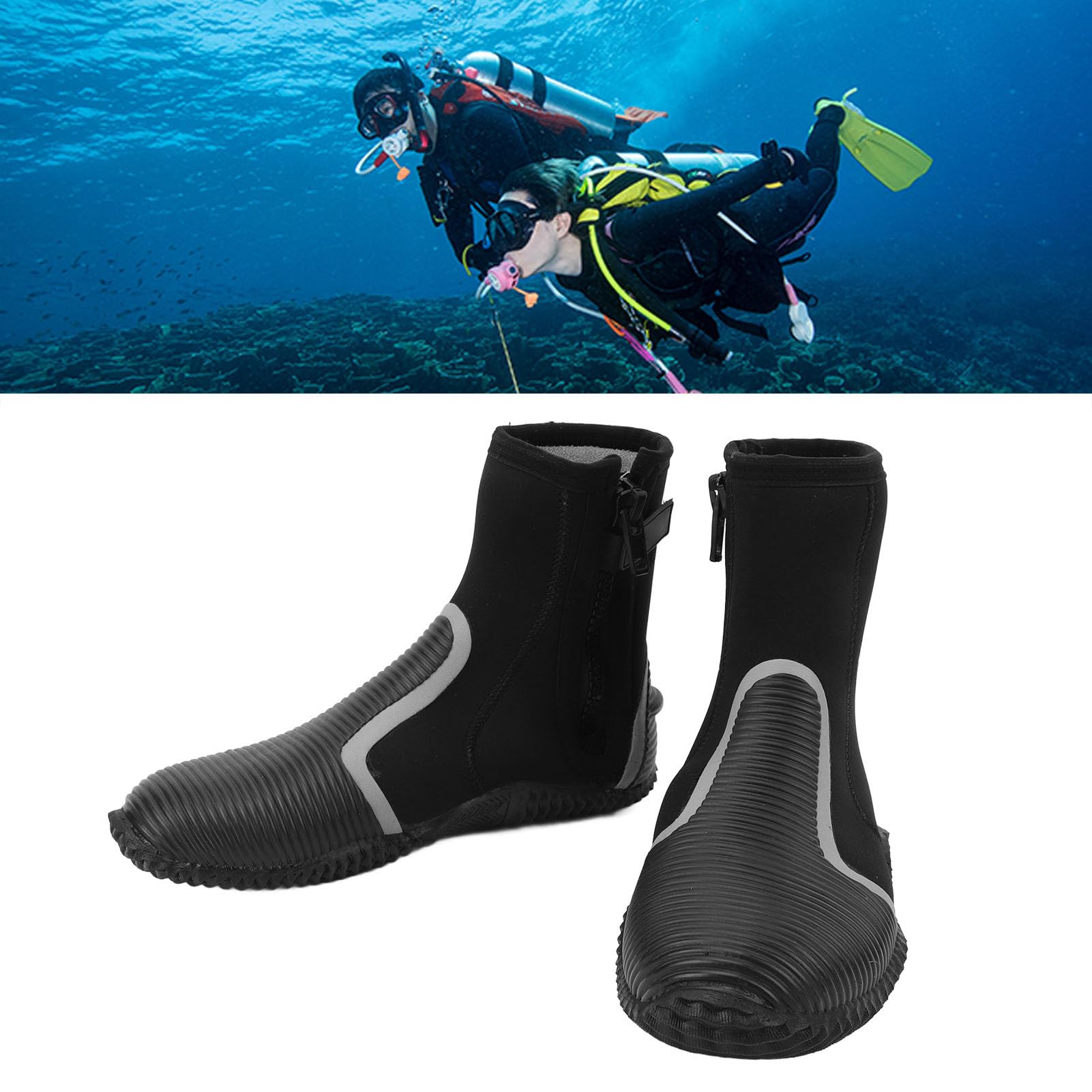 Naroote Profesjonalne Buty do Nurkowania 5 Mm, Neoprenowe Buty do Wody, Nurkowania z antypoślizgową podeszwą i miękką wyściółką, Idealne, Snorkelingu, Surfingu, Raftingu