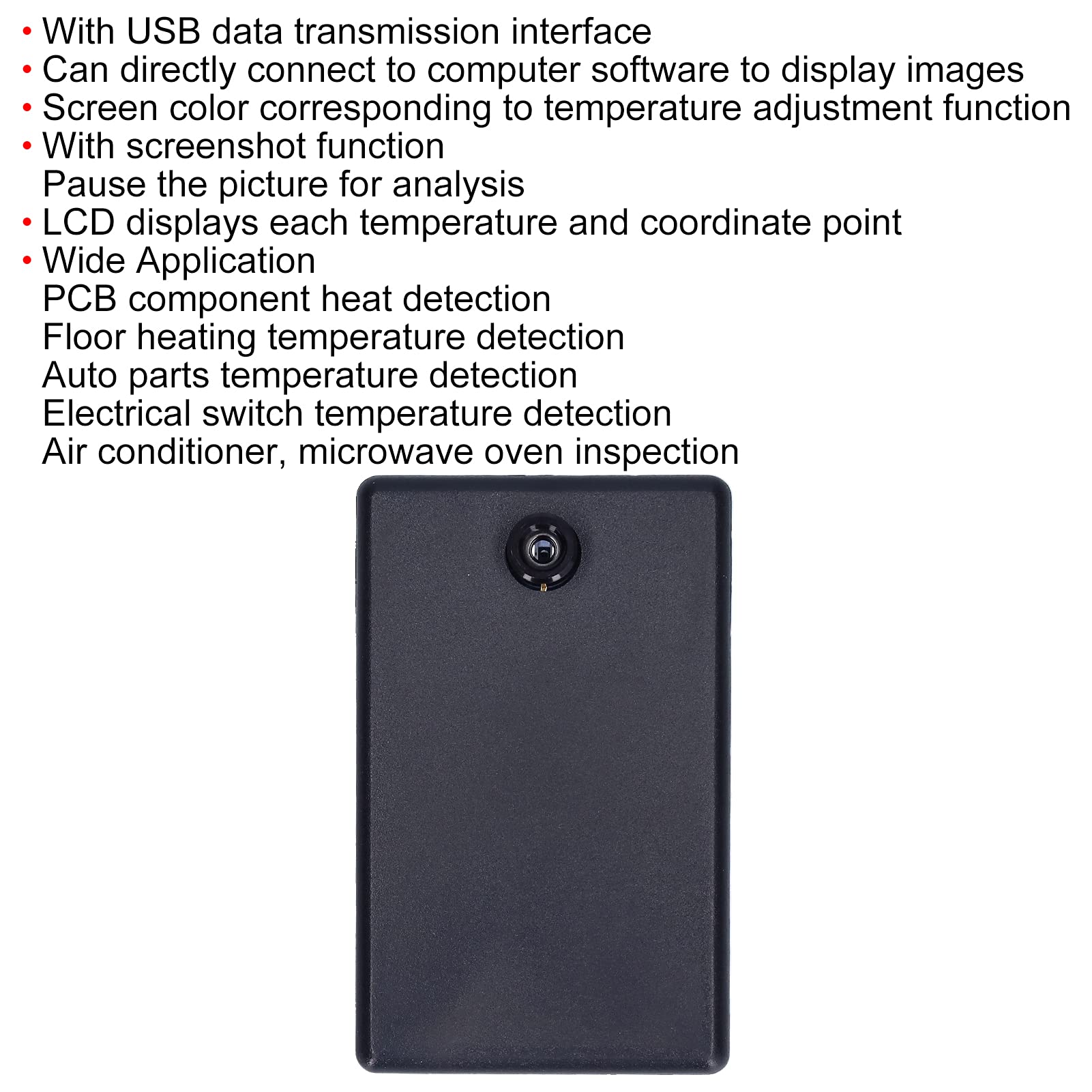 FTVOGUE Infrarot-Wärmebildkamera, USB-Wärmebildkamera, Tragbare mit USB-Datenübertragung und Farbanpassung für PCB, Autoteile, Elektrische Temperaturerkennung