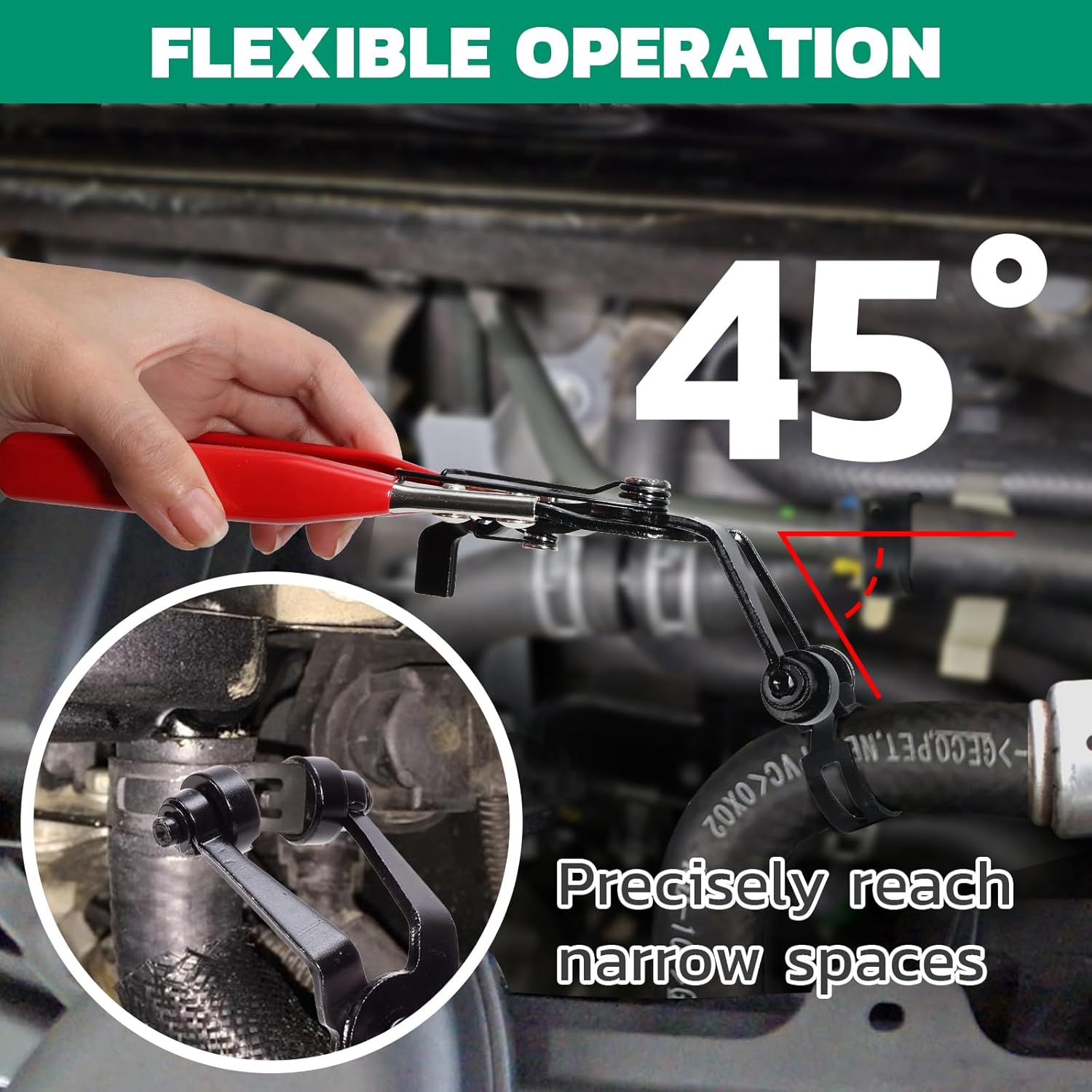 365PCS 6-25mm Spring Band Hose Clamps Assortment kit with Hose Clamp Plier, Constant Tension Hose Clamps for Fuel Lines, Silicone Vacuum Hoses, Water Pipe, Low-Pressure Air Clips