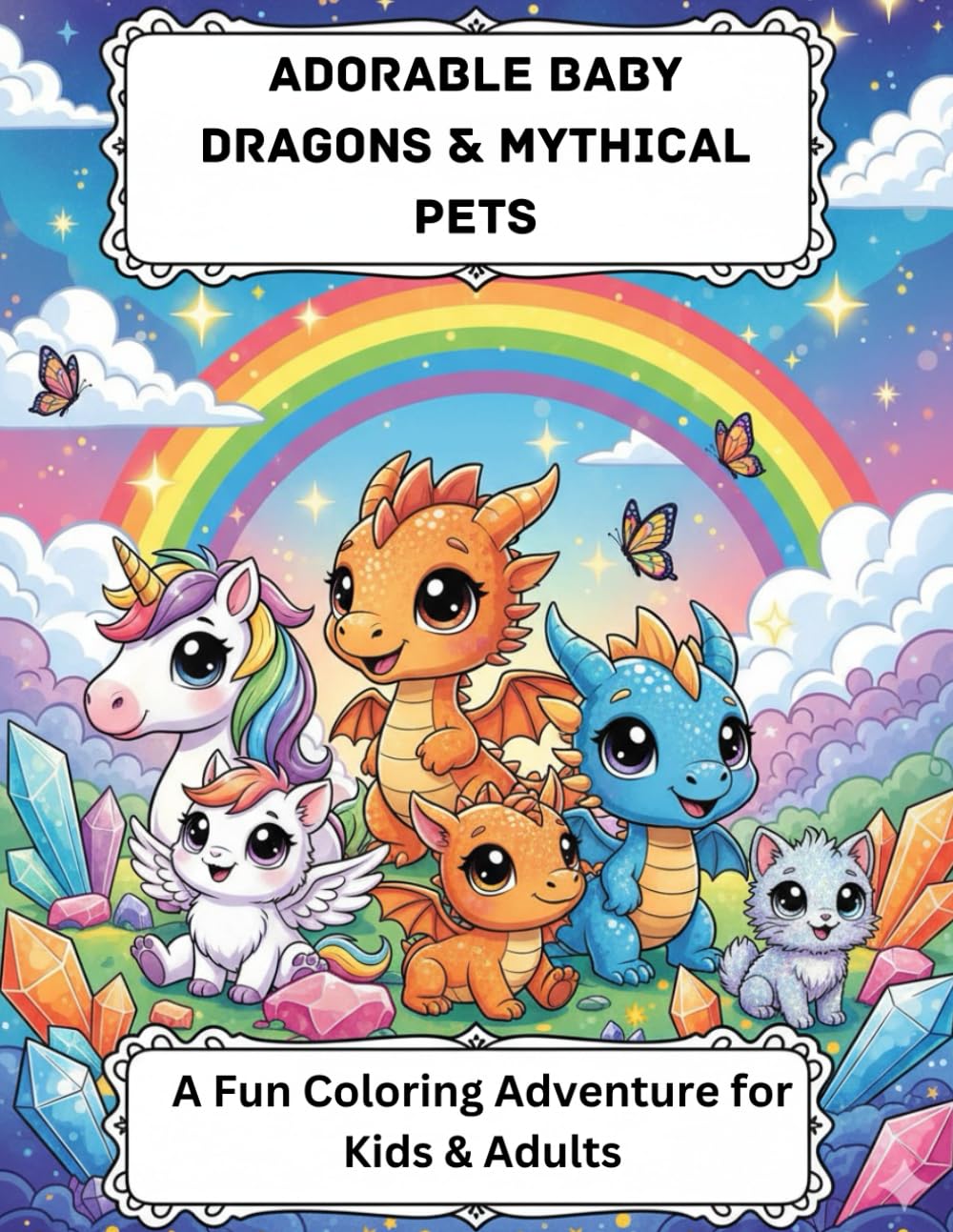 Adorable Baby Dragons & Mythical Pets – Coloring Book: A Fun & Relaxing Coloring Adventure for Kids & Adults