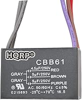 Vista 3 de HQRP Condensador de ventilador de techo CBB61 1uf+2uf de 3 cables listado UL