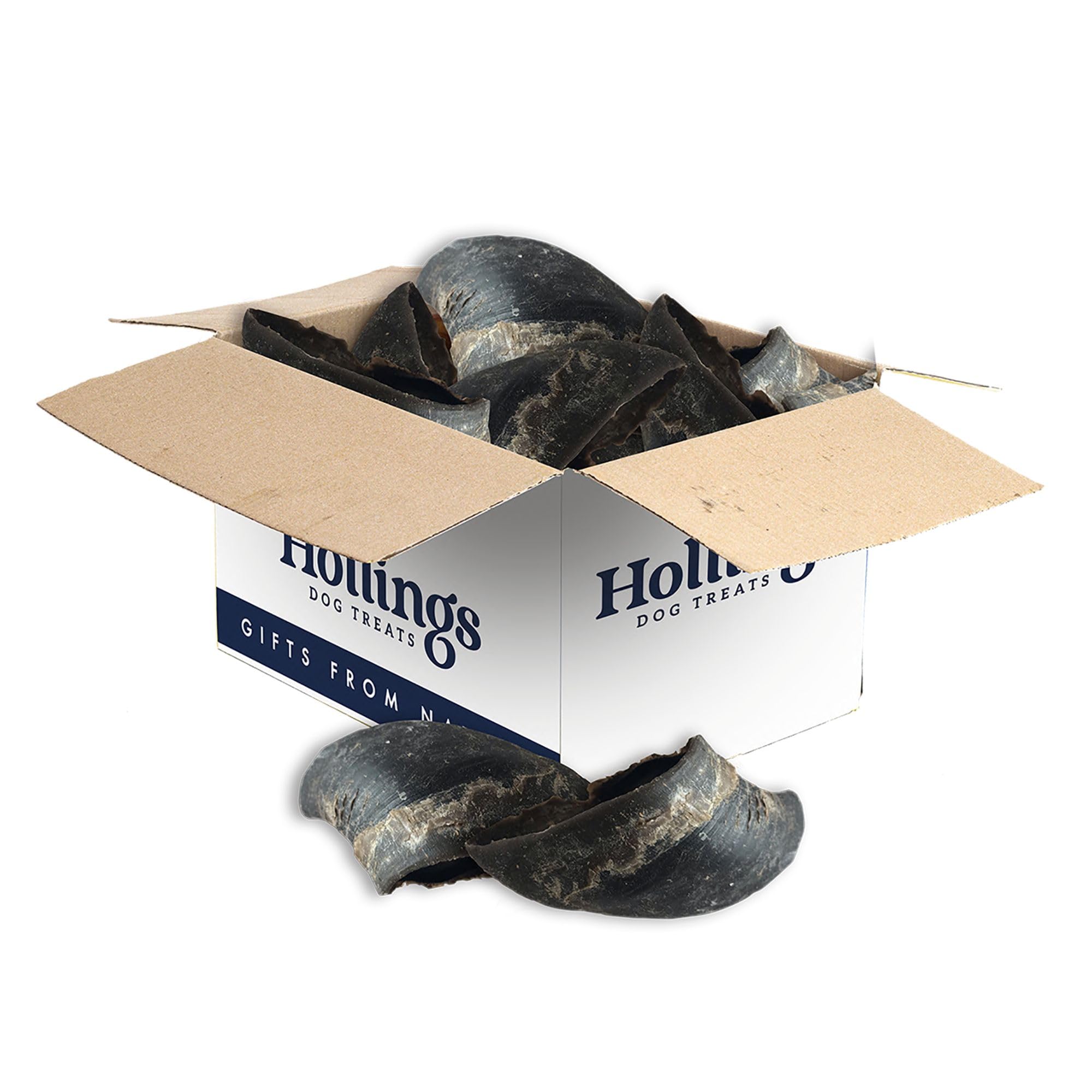 Hollings Plain Hooves Dog Treats, 100% Natural & Air Dried Cow Hoof, Long-Lasting Durable Chew Treats for Adult Dogs, High in Protein (25 Loose)