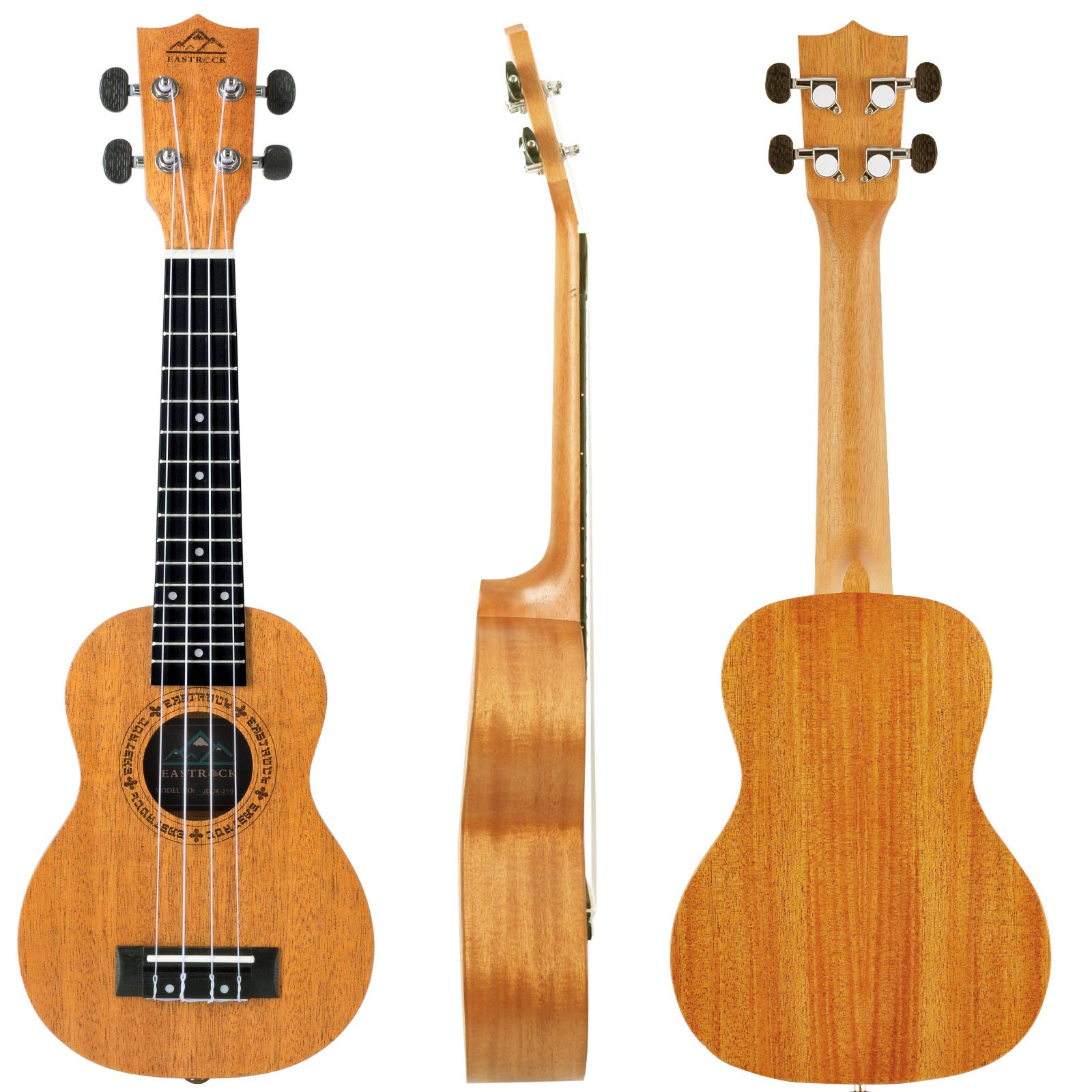 EASTROCK Ukulélé soprano 53,3 cm en acajou pour débutants | Grand kit de ukulélé, adapté pour les débutants, idéal pour la pratique, le jeu quotidien et une utilisation à la maison
