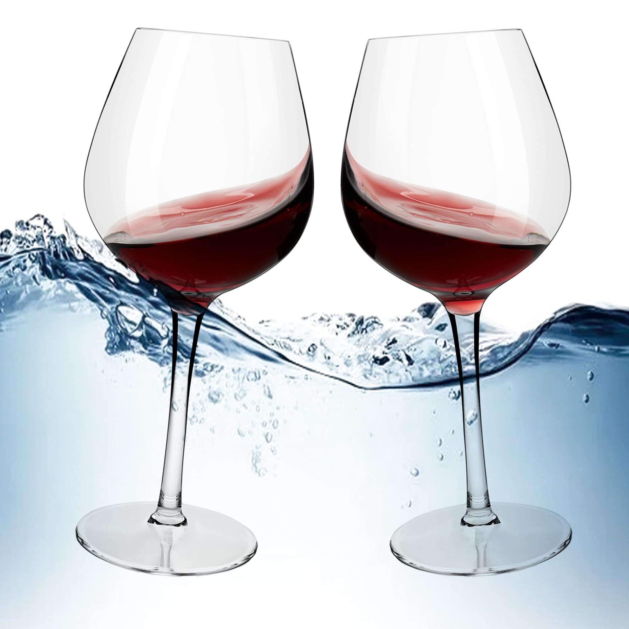 MICHLEY Lot de 6 verres à vin rouge incassables en plastique Tritan réutilisables pour l'intérieur et l'extérieur 500 ml