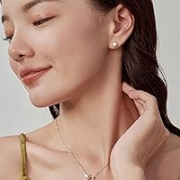 Vista 6 de SmileBelle 2 Pairs Pearl Stud Earrings, Flat Back Stud Earrings Valentine Gifts for Women Screw Back Hypoallergenic Cartilag Sleep Earrings Helix