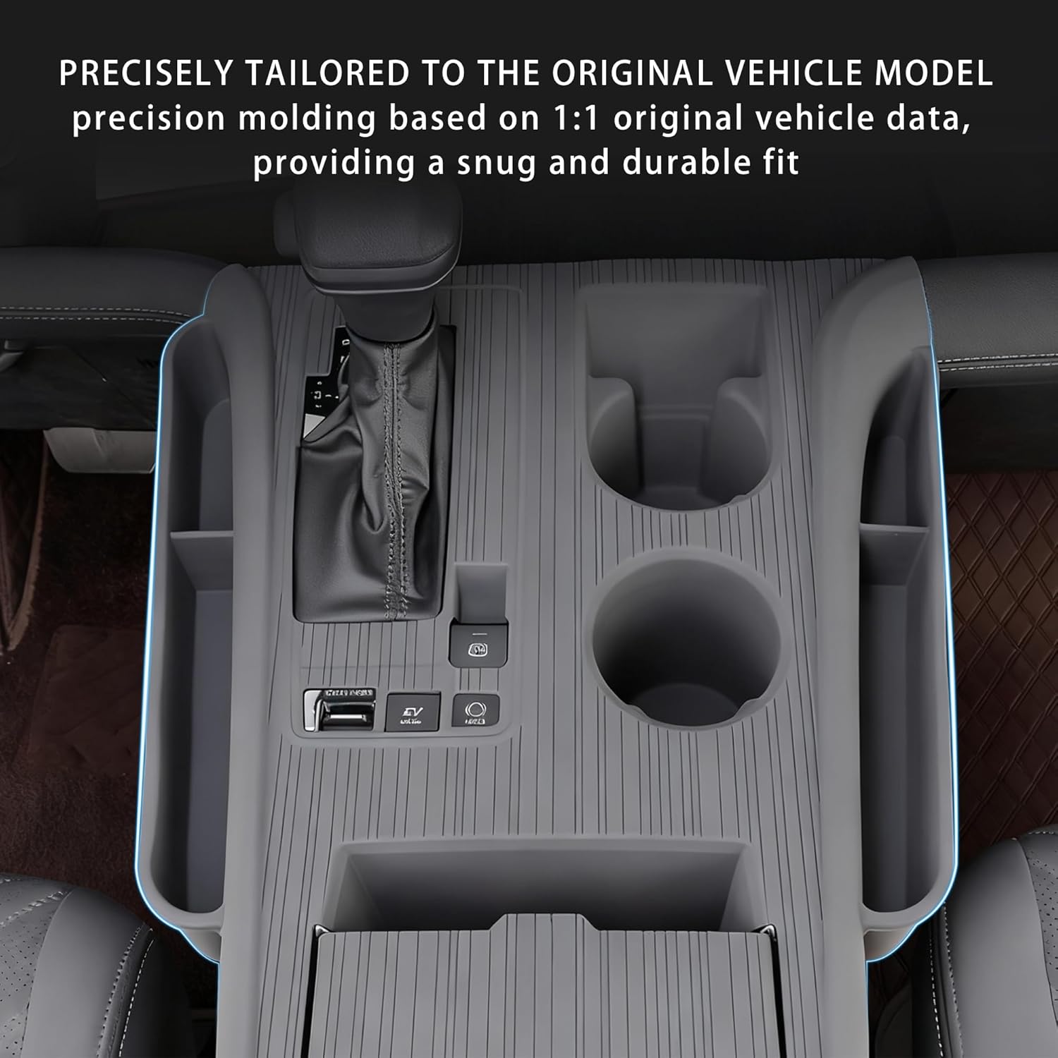 Center Console Cover Organizer Tray for Sienna 2021-2025,Central Control Silicone Gear Shift Panel Trim Cover Interior Storage Box for Sienna Accessories