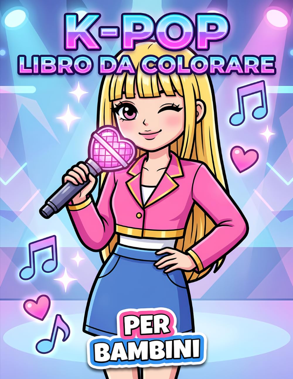 Libro da Colorare KPop: Illustrazioni Dolci E Facili Con Moda Da Palcoscenico, Musica Coreana E Stile Giovanile