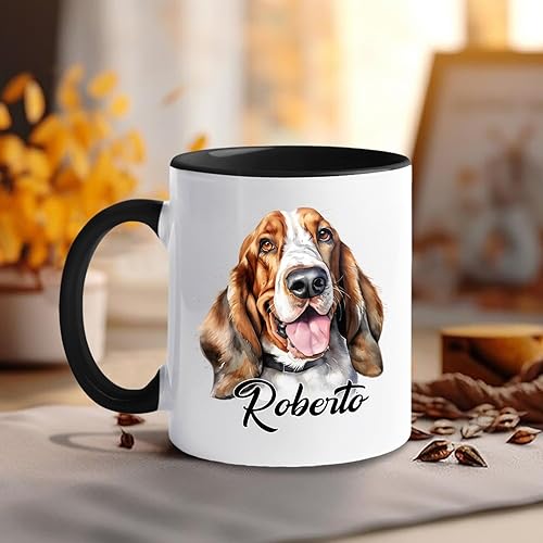 Vista 65 de Taza de café con nombre personalizado de pastor alemán, 11 15 onzas, taza de cerámica blanca de pastor alemán personalizado, regalos para hombres