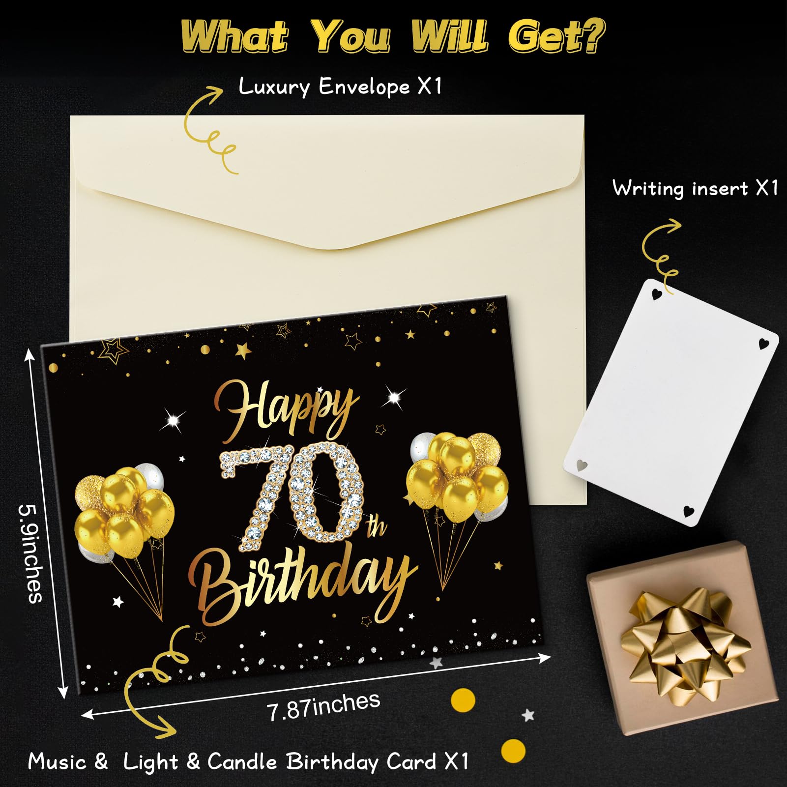 CNLITIHEKA 70th Birthday Pop Up Card For Mom Dad, Happy 70 Year Old Birthday Cards For - View #4