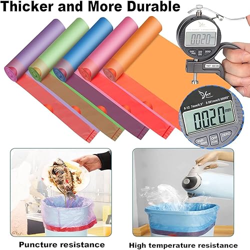 Miniatura 2 de Bolsas de basura pequeñas compostables de 4 a 6 galones, bolsas de basura súper gruesas, bolsas de basura biodegradables, 100 unidades, sin perfume,