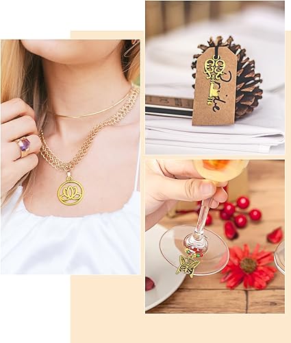 Miniatura 6 de JIALEEY 100 colgantes de oro antiguos tibetanos mezclados para hacer pulseras collares joyas y manualidades Zinc Aleación