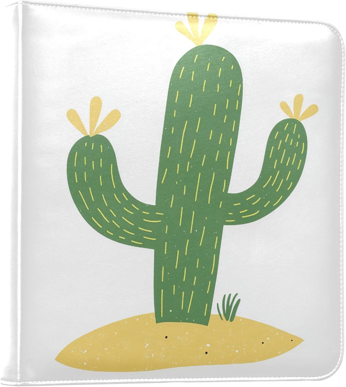 Saguaro Cactus Sand White Leather Photo Album Self Adhesive Pages Scrapbook Album 3 Ring Binder Waterproof Photo Book for Girls Boys Baby Couples