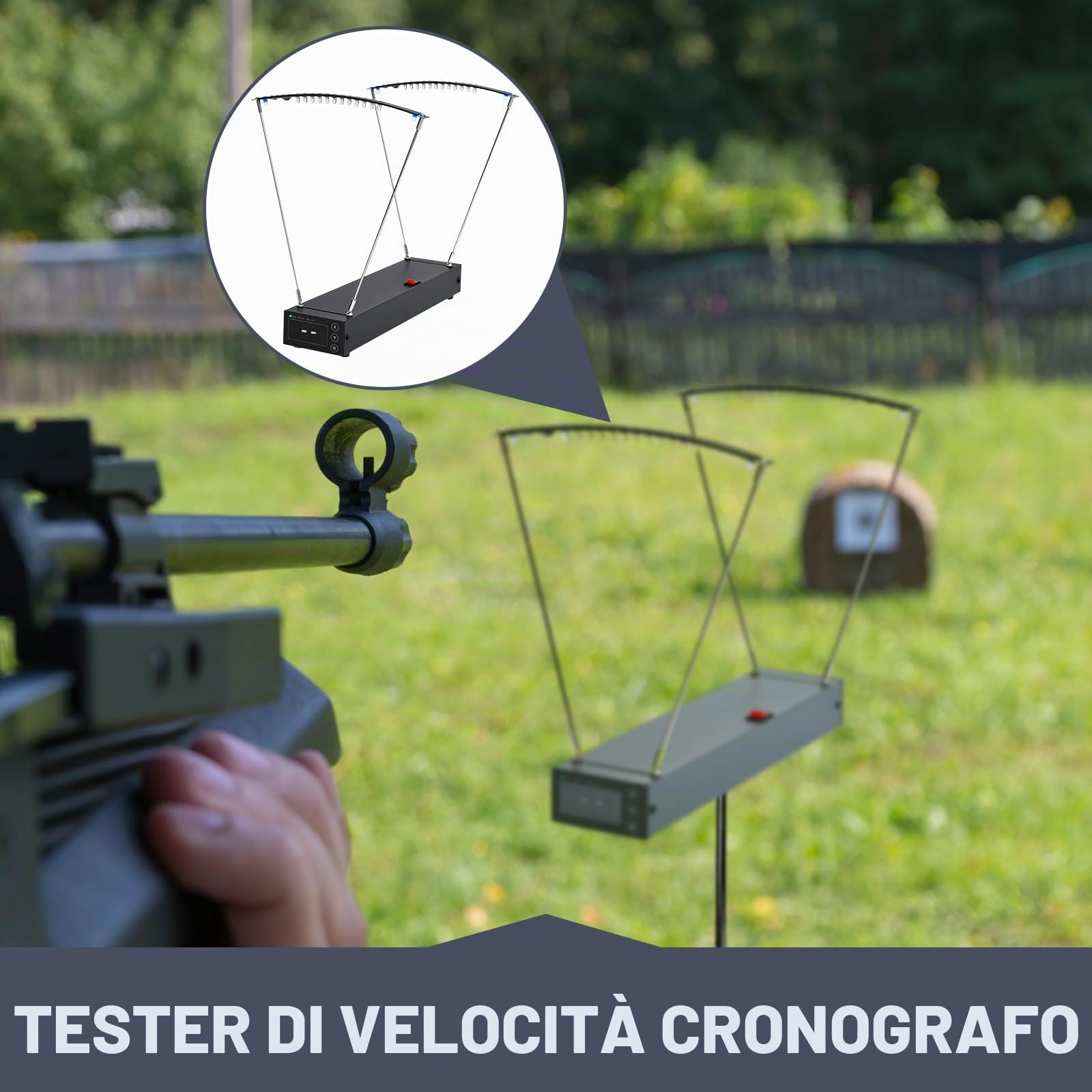 Xuhal Cronografo balistico di precisione per velocità di tiro con Fionda cronografo Proiettile Arco Freccia misuratore di velocità Strumento di misurazione con letture FPS MPS per tiro con L'Arco
