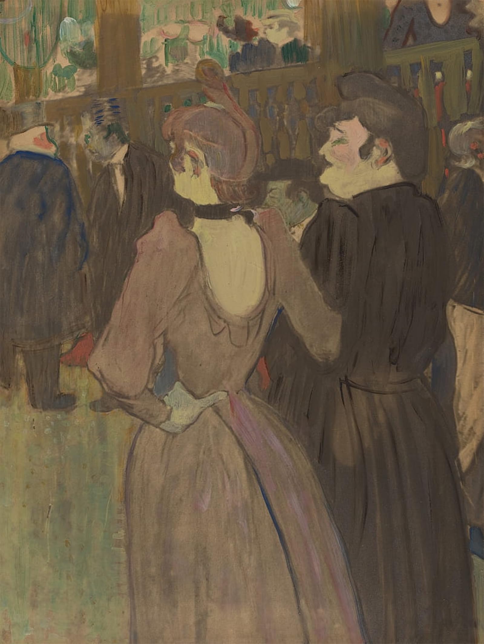 SERENDIPITP Abstract Painting Mural Print Picture Wall Decor Painting La Goulue and Her Sister by Henri De Toulouse Lautrec Vintage Wall Artwork for Home Decor 60x90cm