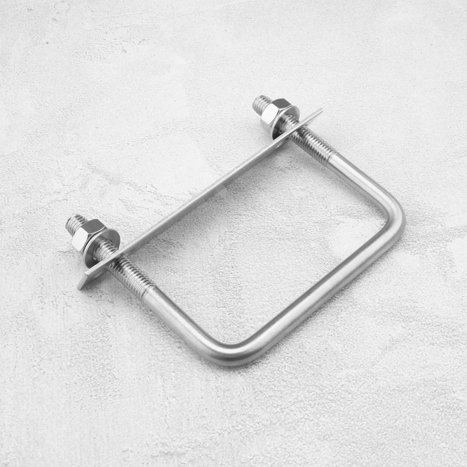 SG Store 2pcs Boulons en U Carrés M10 Filetage 100mm Largeur Intérieure 100mm Longueur Boulon de Aerrage en Forme de U en Acier Inoxydable 304 Écrous et Plaques pour Véhicules Pipelines Bâtiments