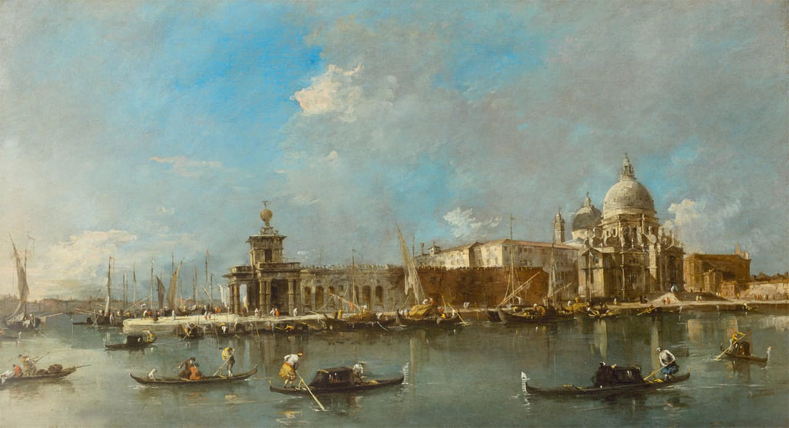 POSTERIIk Famous Modern Artwork Art Mural Santa Maria Della Salute and the Dogana by Francesco Guardi Oil Paintings Pictures for Home Decor 60x90cm