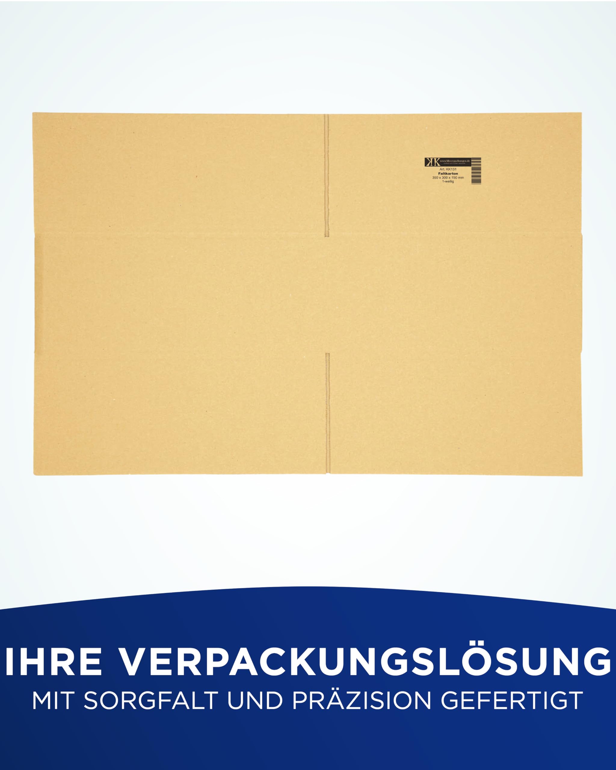 KK Verpackungen Versandkartons 350 x 300 x 150 mm Braun 1-wellig (Außenmaß 356 x 306 x 160 mm) | 25 Stück, Faltkartons Kartons geeignet für Versand als DHL Paket DPD Hermes GLS Paketklasse M (KK131)