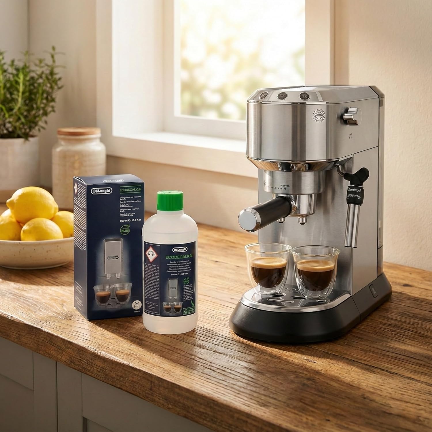 Aquafloow Filtre à eau compatible DeLonghi DLSC002 Détartrant EcoDecalk 500ml Kit entretien machine à café Magnifica S Evo Dinamica brosse nettoyage