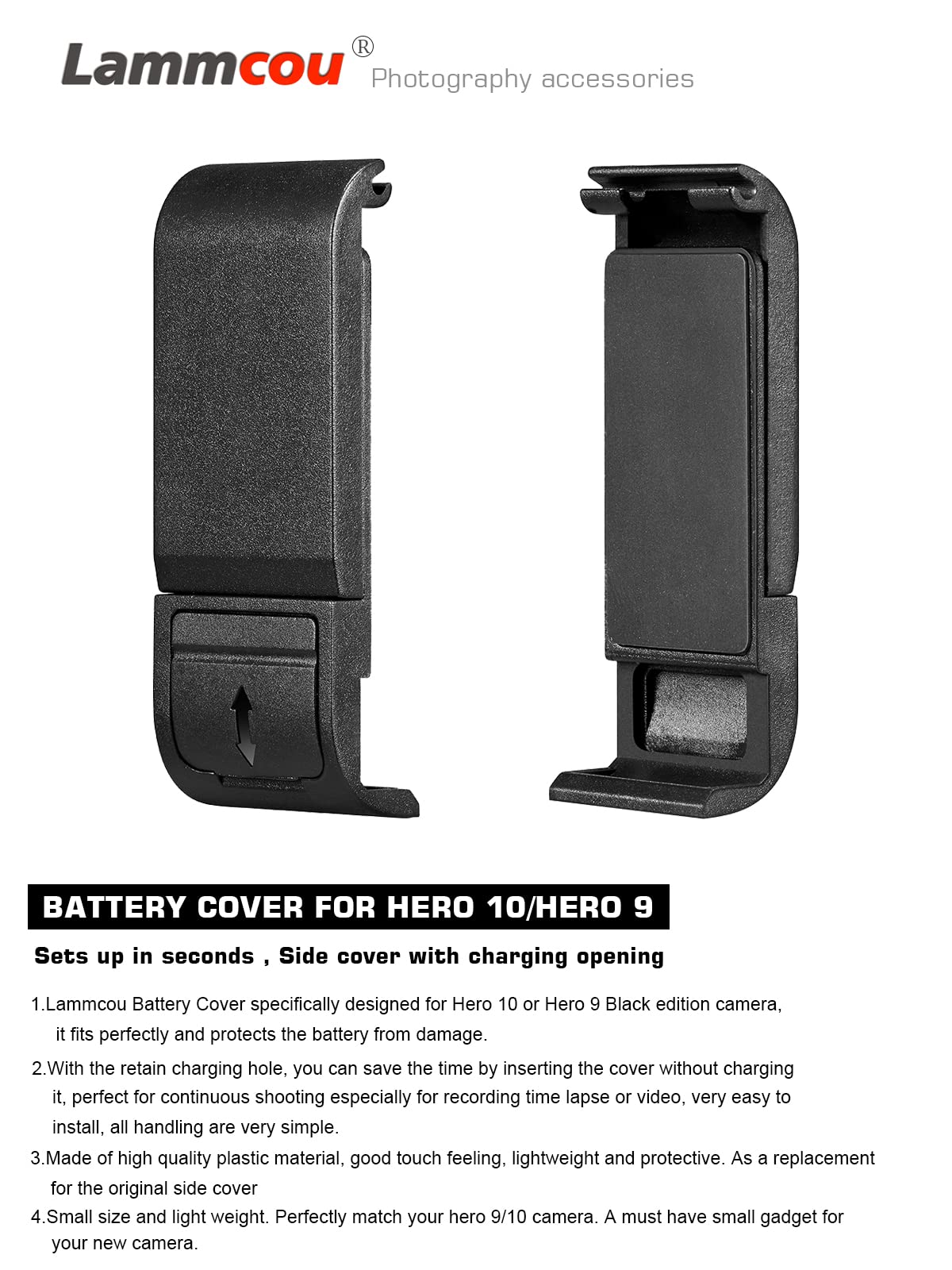 Custodia impermeabile per caricabatteria impermeabile da 5200 mAh Proteggi il telaio per GoPro Hero8 9101112 Ricarica per action camera nera  44