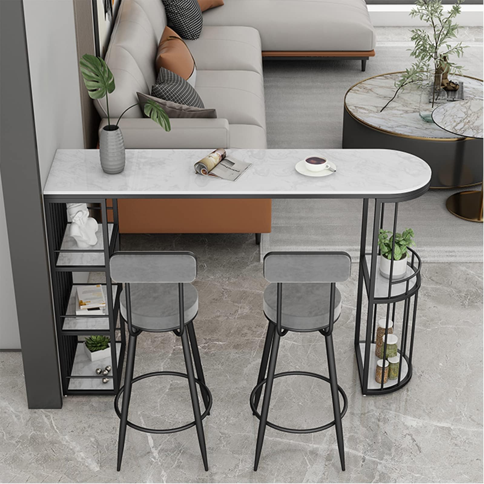 Tavolo Da Bar Quadrato Con Piede Centrale - 60x60 Cm, Legno Melaminico, Per Ristoranti E Pub - Foto 9