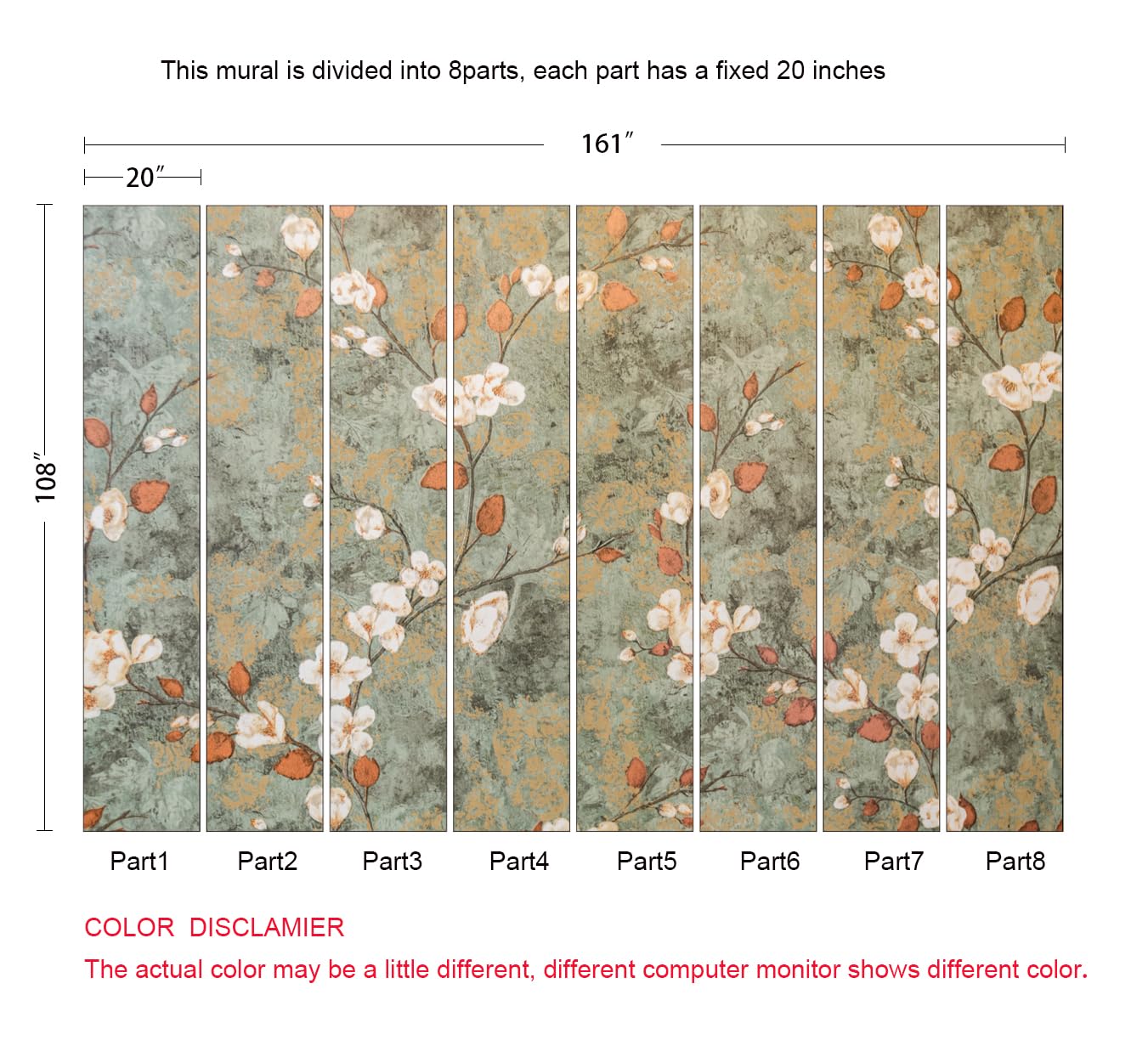 布花作品♡壁掛け Amazon | MFWFM ヴィンテージ 梅の花 壁画 花柄 壁紙 寝室 リビング