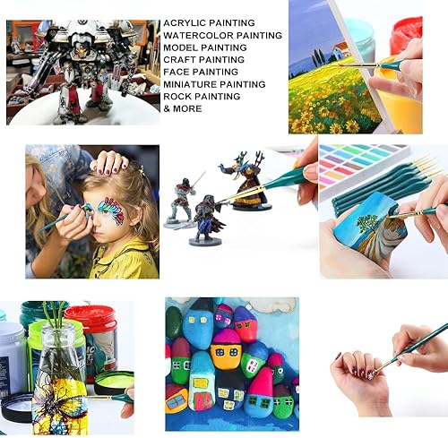 Miniatura 2 de Transon Detail - Juego de 6 pinceles de pintura fina para modelos manualidades y pintura artística en miniatura