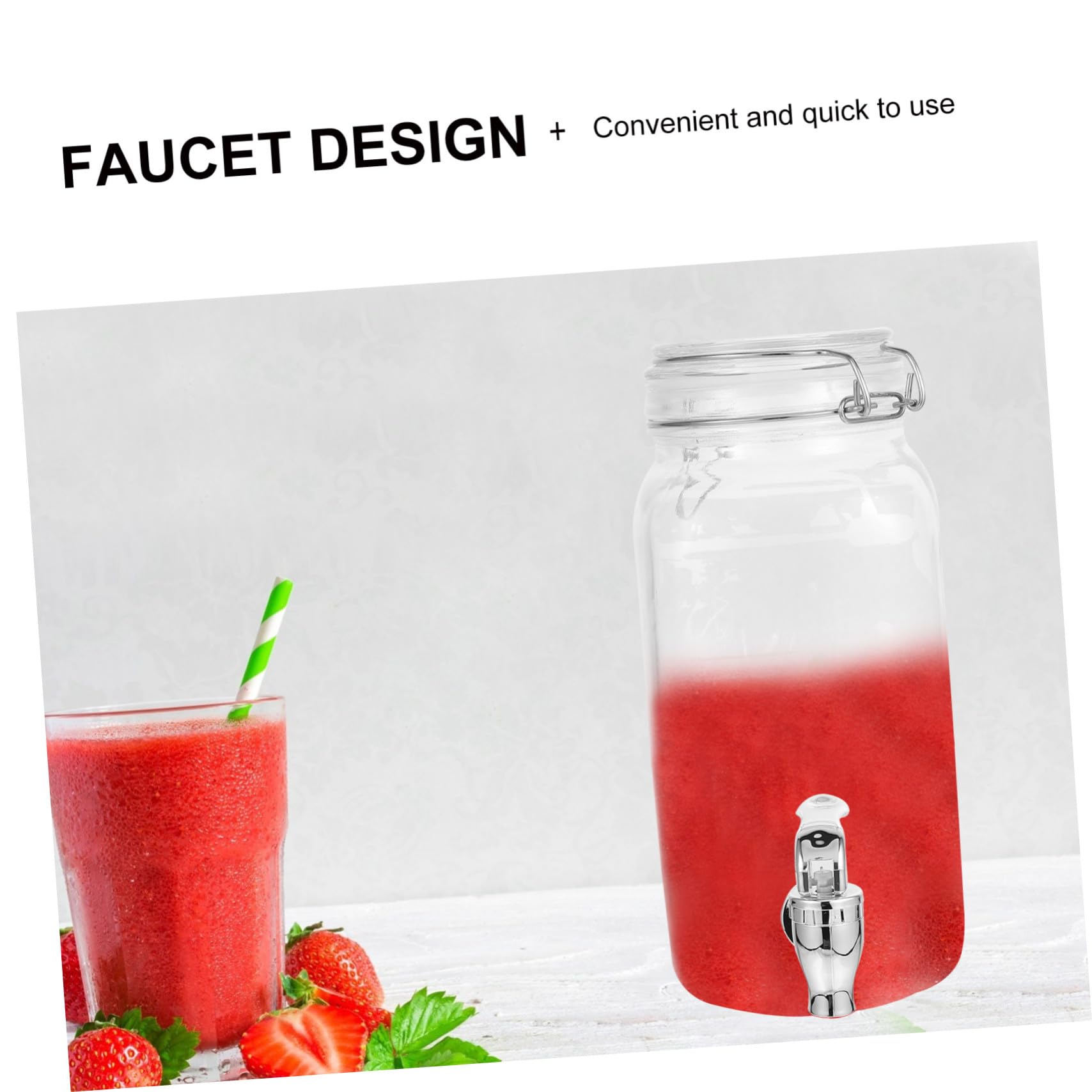 Distributeur de Boissons en Verre 2 L, 1 Pièce, avec Robinet