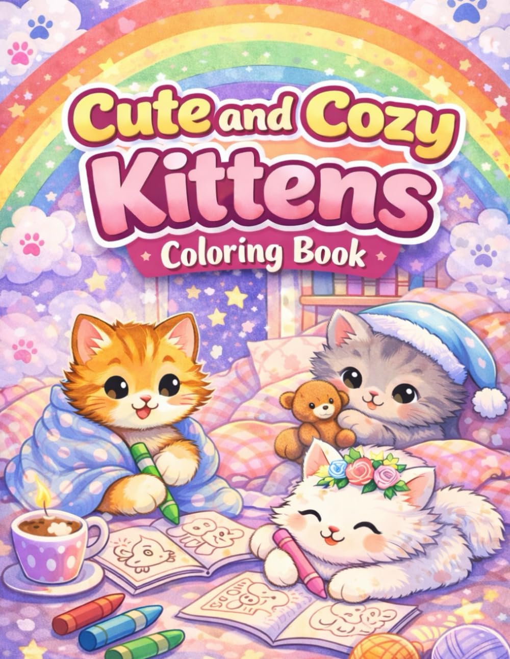 Cute and Cozy Kittens Coloring Book