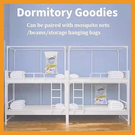 Canopy Bed Frame, Bunk Bed Canopy Frame, Retractable Telescopic Design, 4 Corner Metal Support, Stable Structure, for Student Dormitory Twin Top Bunk Privacy Space