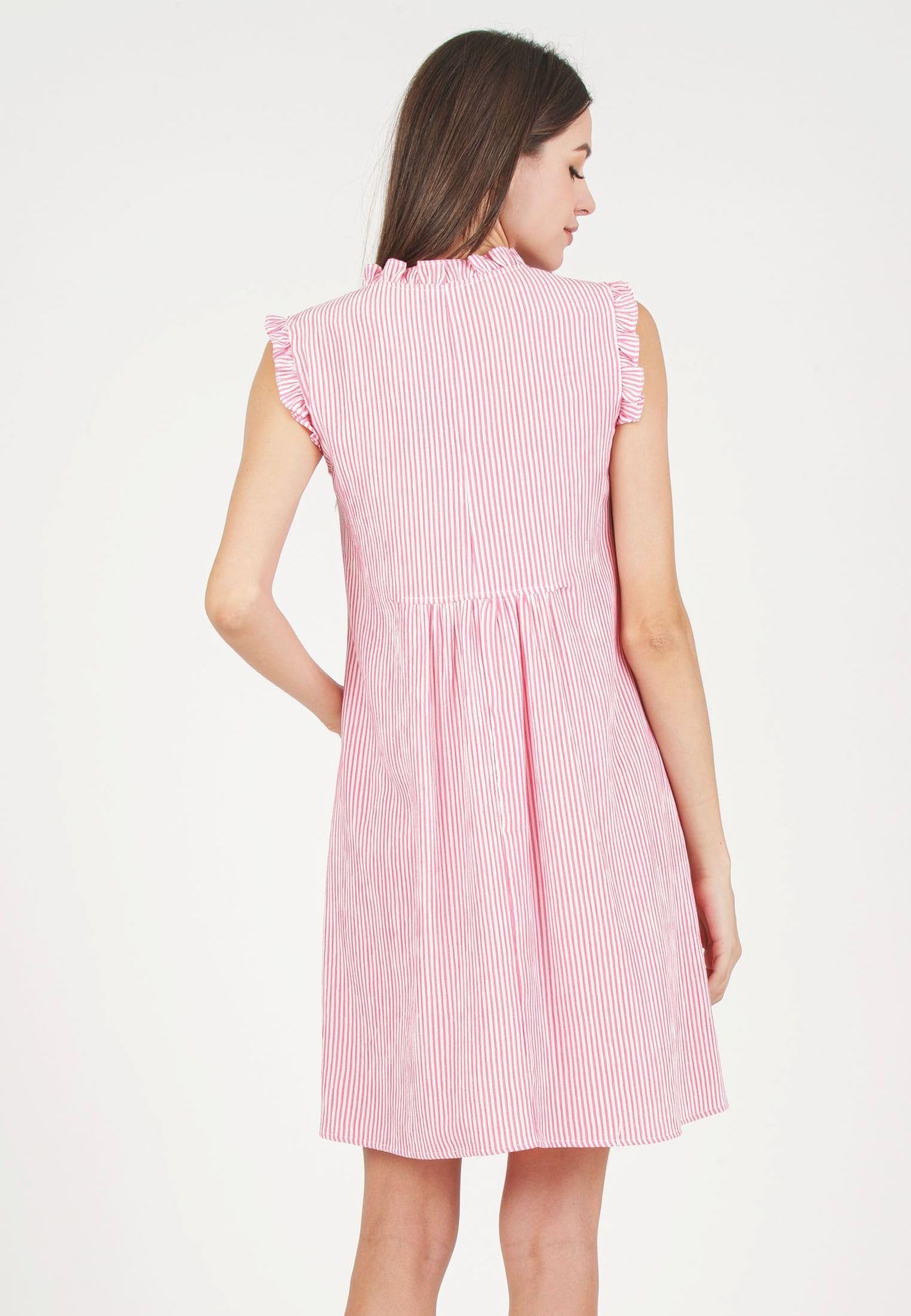 ATTESA maternity Sofia R-Maternity & Nursing Striped Dress with Ruffles Casual Femme