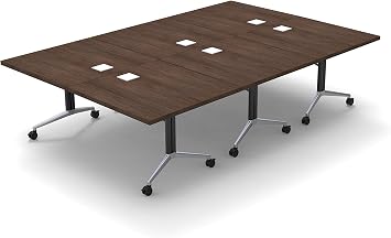 3 Tables Set for up to 14 Person Conference Tables Meeting Seminar Fold Up Model 6740 color Java X-Thick Tops, Luxury Chrome Base & Casters. Tables, Power Bars Included, Seating NOT included