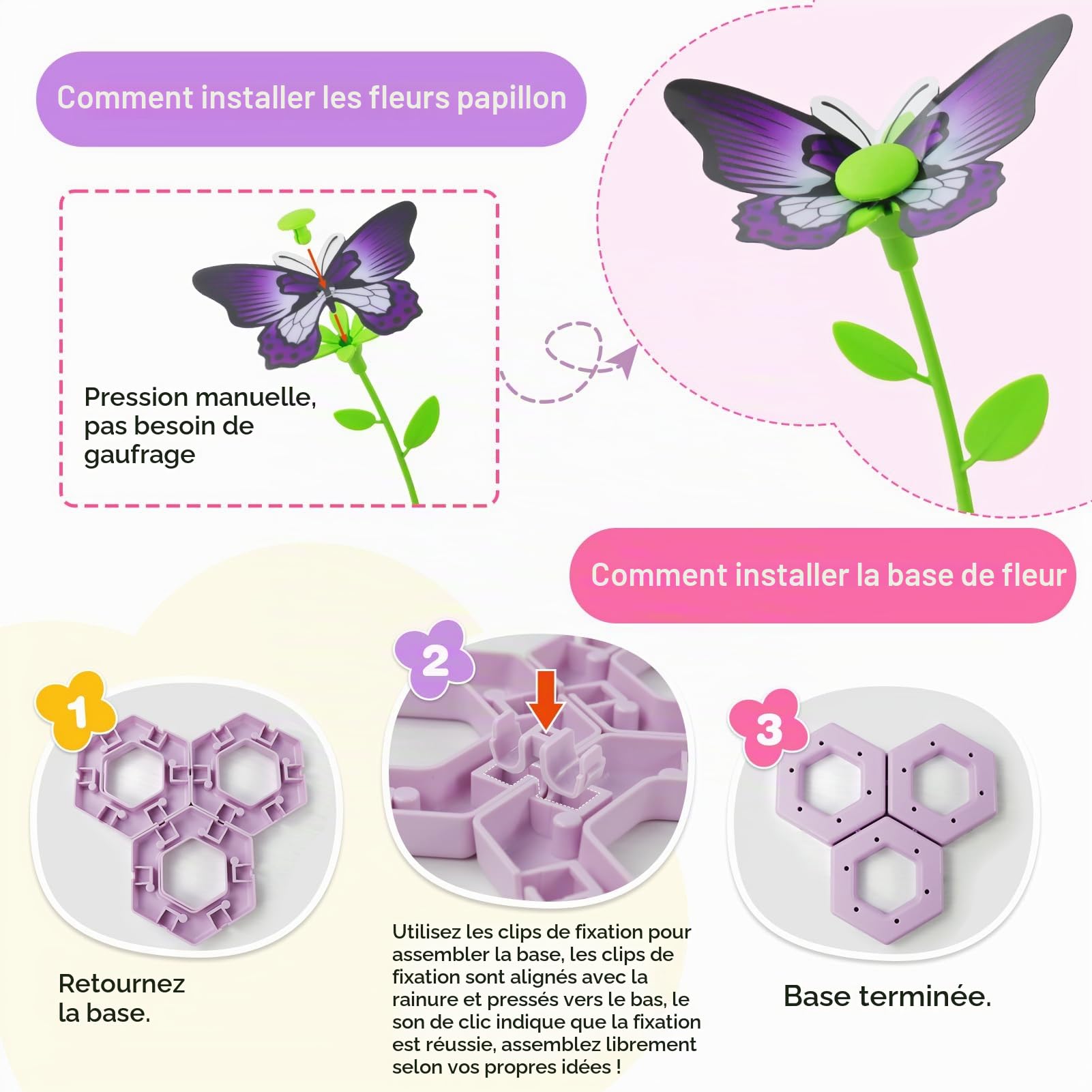 ASTGMI Kit Création Bouquet de Fleurs DIY, Cadeau Fille 3-10 Ans, Jouet Fleurs Enfant